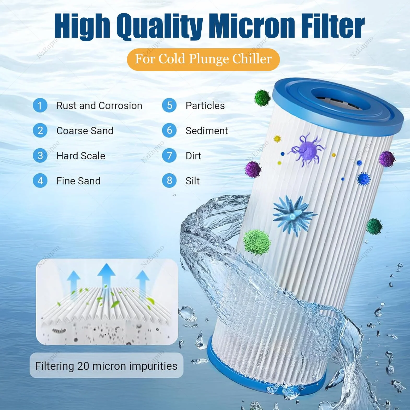 Kit de bañera de inmersión fría con bomba y filtro integrados, enfriador de baño de hielo para terapia fría, enfriador de agua mejorado y cápsula de hielo para una recuperación mejorada