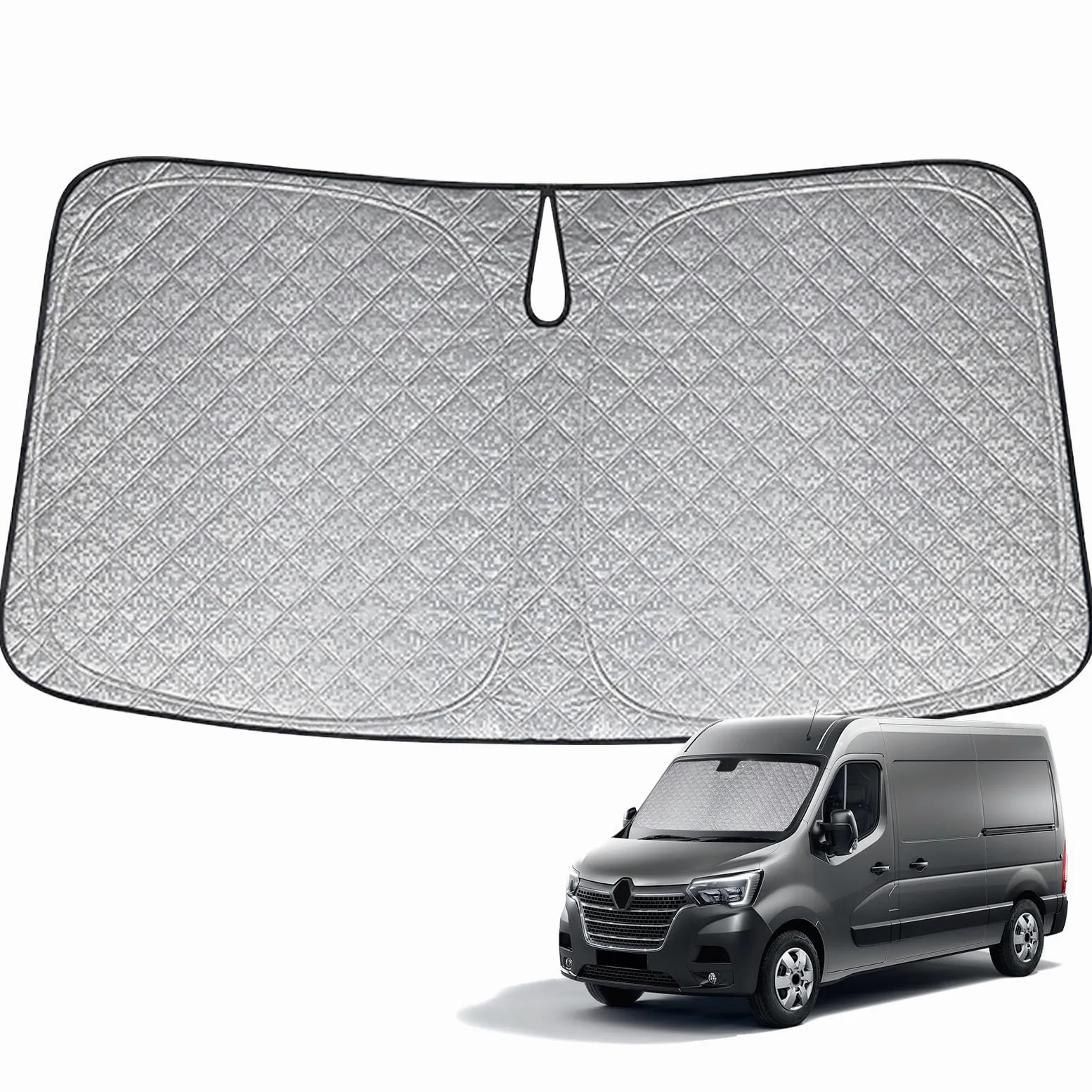 Parasol de Ventana Delantera de Coche Repuesto para Renault Master 2020-2026, Parasol para Parabrisas de Coche en el Interior Plegable, Protección UV Reflectante contra el Polvo