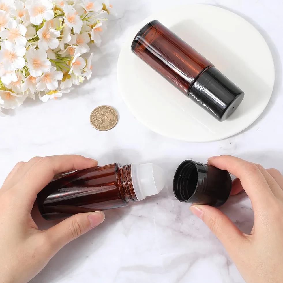GORGECRAFT Botella de Vidrio con Rodillo 50ml Negro - Envases Vacíos para Aceites Esenciales y Viajes