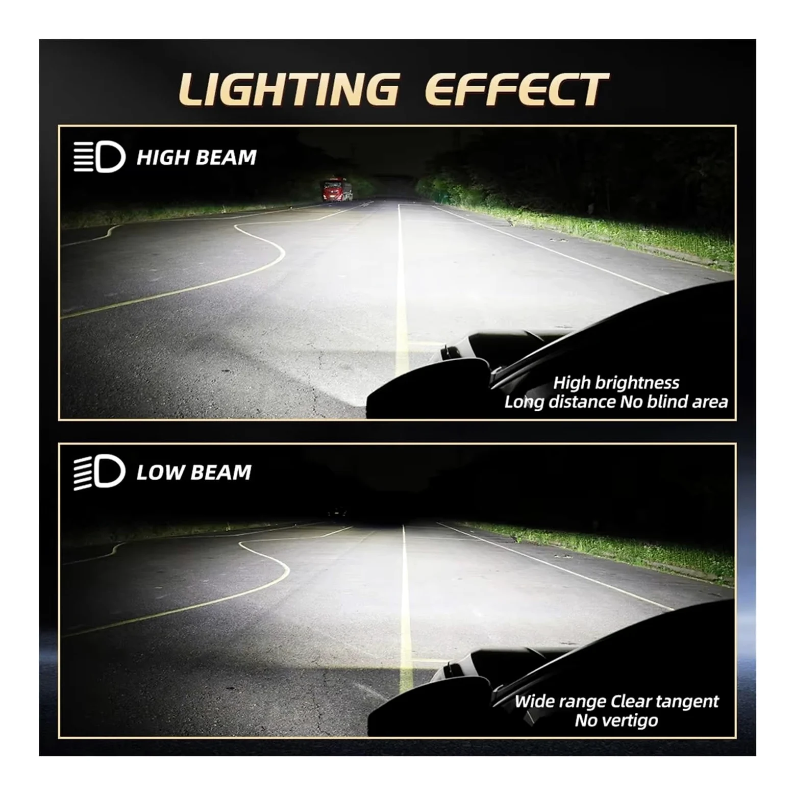 Faros Delanteros Bombilla Faro Delantero Coche H4, Lentes Proyector Led, Haz Alto/bajo, 100000LM, Canbus Turbo, Bombillas LED, 12V, 24V, 6500K Conjunto Faros