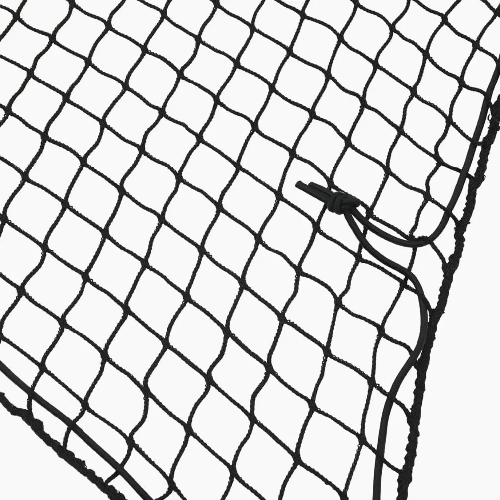 Mangloder Red de remolque con cuerda de goma negra 4,5 x 2,5 m PP para vehículos, camiones, SUV, furgonetas, autocaravanas, maletero, red de equipaje, seguridad de carga, resistente a la intemperie