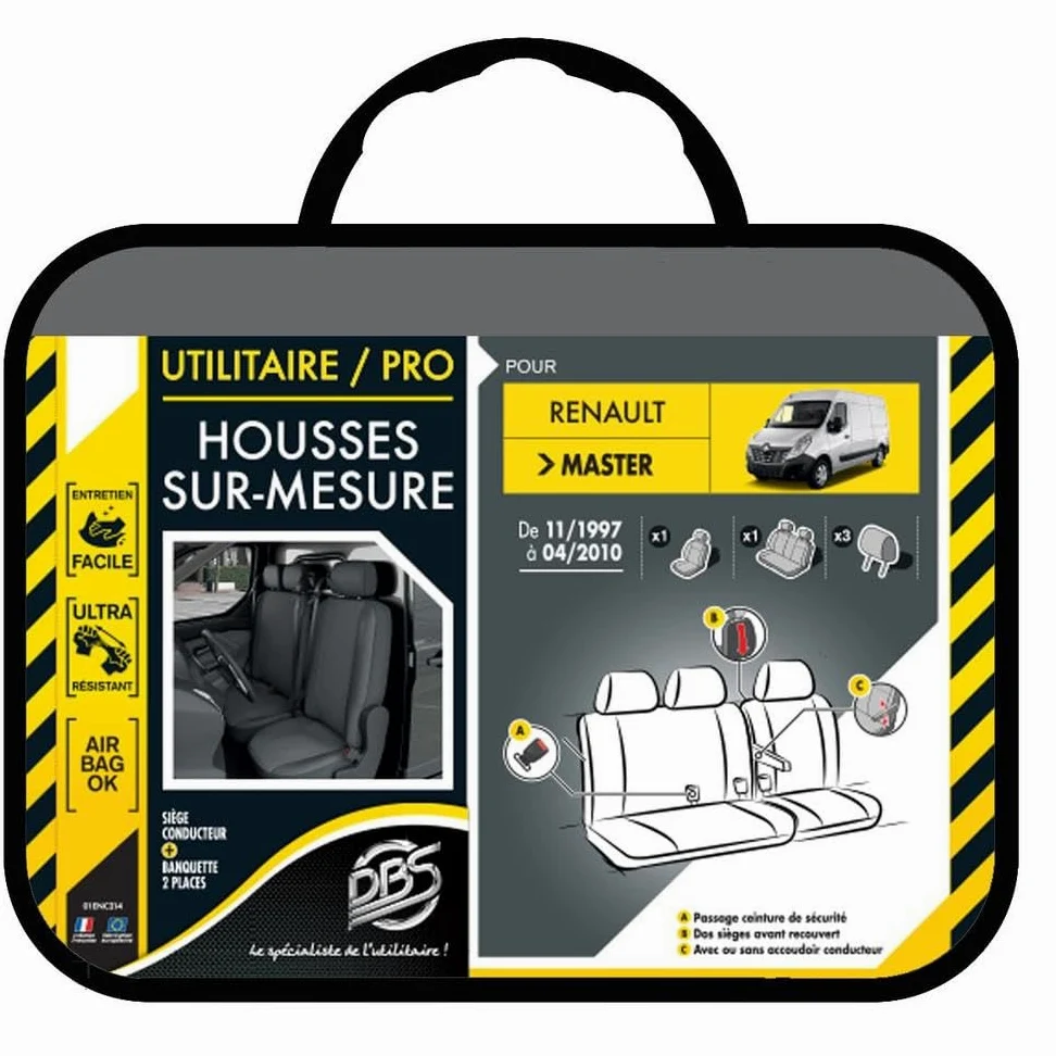 DBS 1011743 Fundas de asientos de Coche / Vehículo comercial - A Medida - Rápida instalación - Polipiel - Compatible Airbag - Isofix