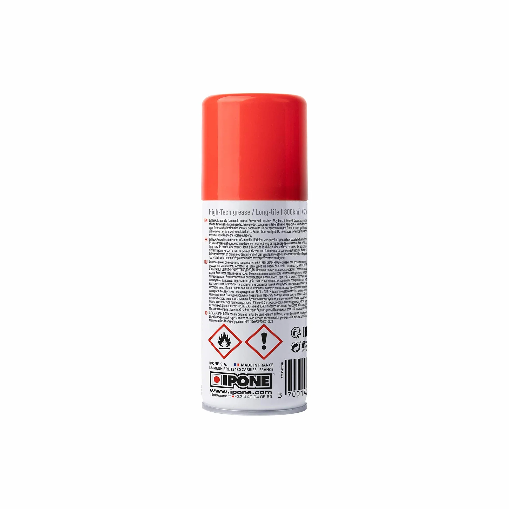 IPONE - Grasa para Cadenas Moto de Carretera X-trem Chain Road - 100 ml - Larga duración 800 km - Pulverización precisa sin Salpicaduras