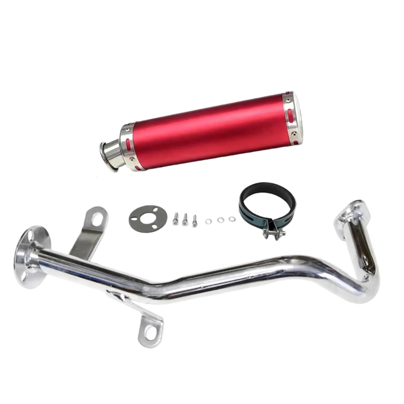 silencioso escape moto Para GY650 tubo de escape | Tubo silenciador de escape para motocicleta Scooter tubo aleación aluminio modificado para motocicleta(Red2)