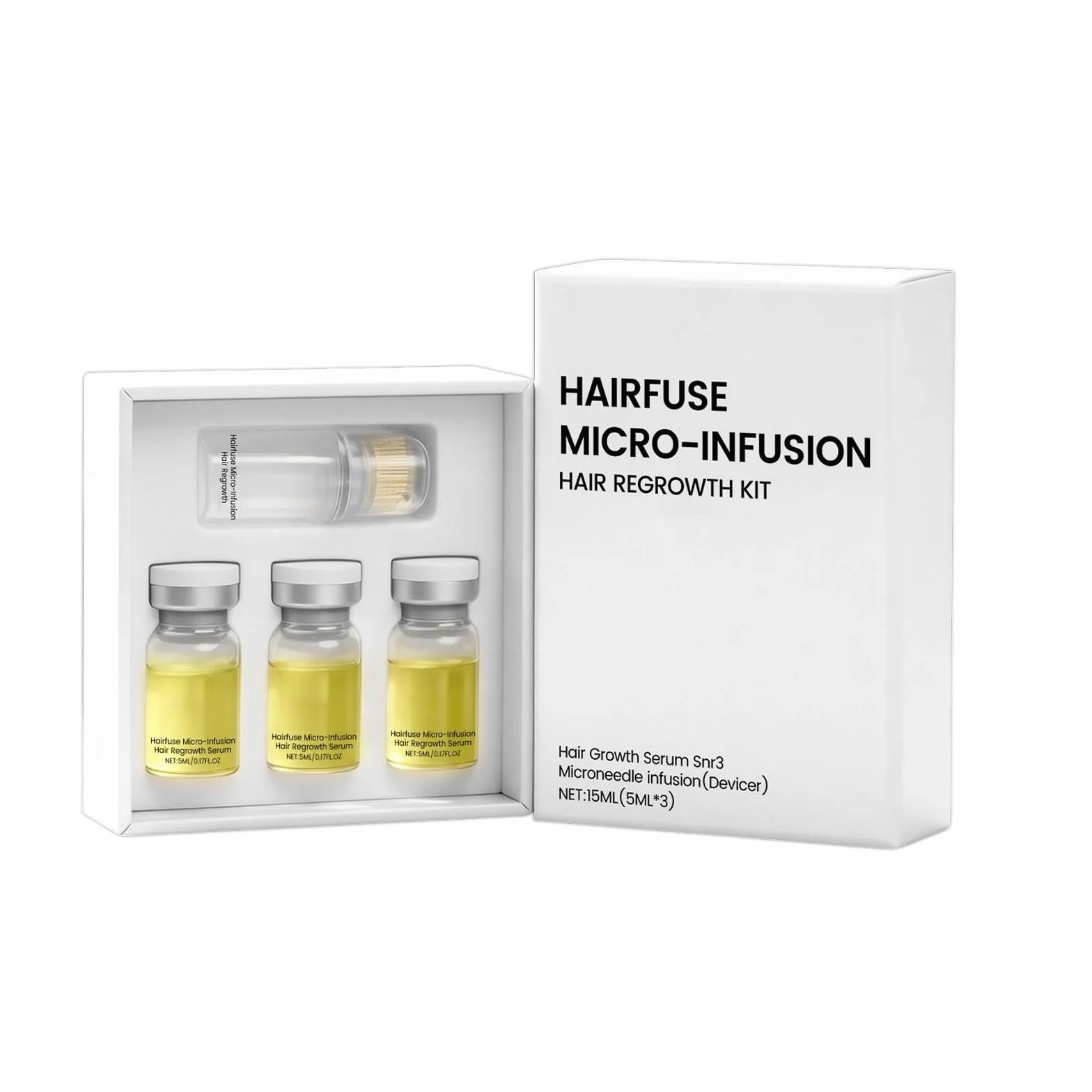 Sistema de Crecimiento del Cabello, Micro-Infusion Hair Regrowth Kit, Tecnología de Microinfusión Indolora
