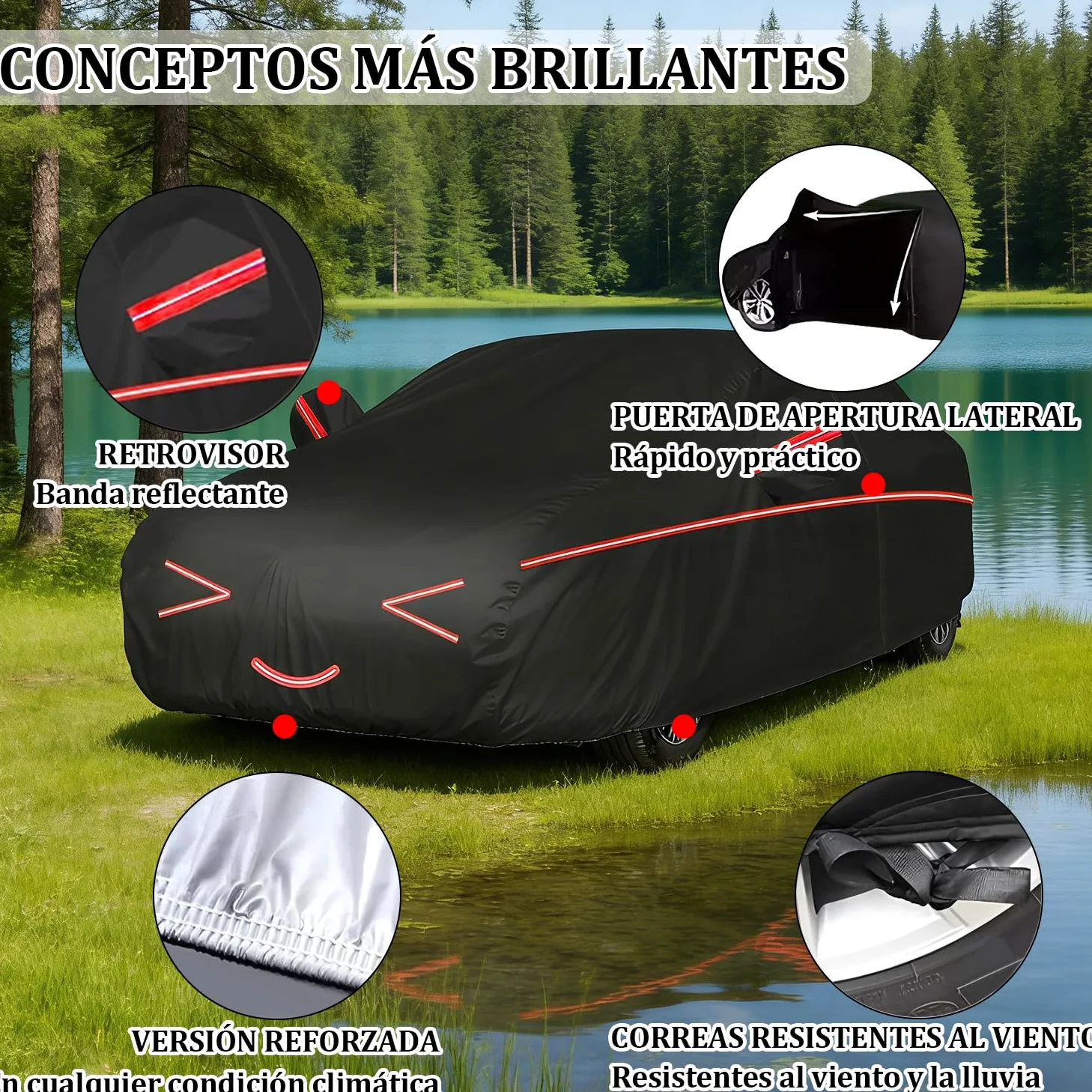 Funda Coche Exterior para Dacia Bigster (2025-2026) Forro Suave, Transpirable, Antiviento, Impermeable, Tejido Oxford, Anti-UV, 4 Estaciones