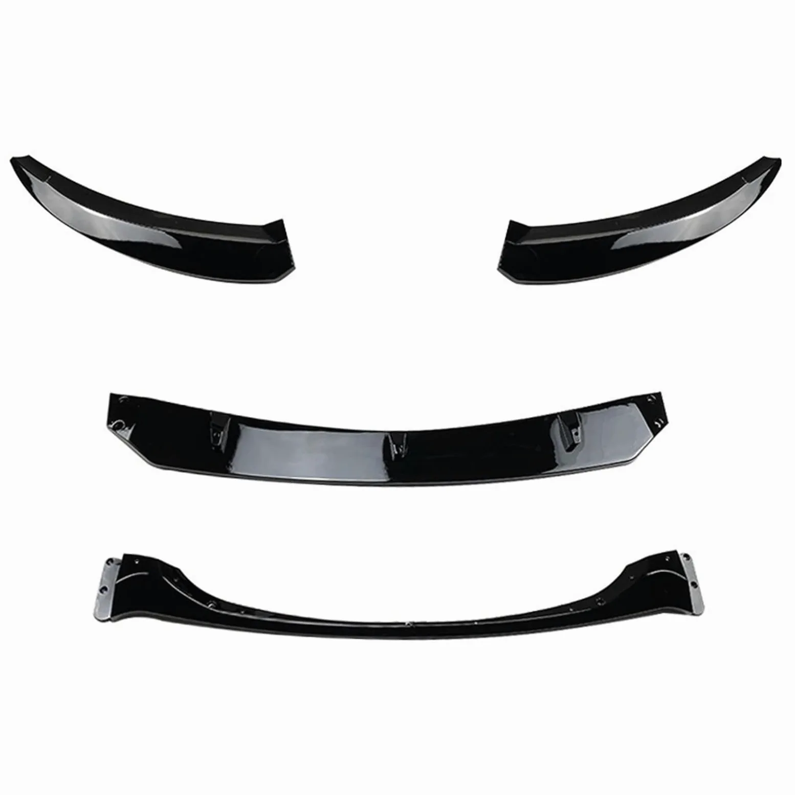 Coche Alerón Delantero para BMW para Serie 1 E82 E88 2008-2013 Kit Carrocería Labio Divisor Parachoques Delantero 4 Piezas Alerón Canard Difusor