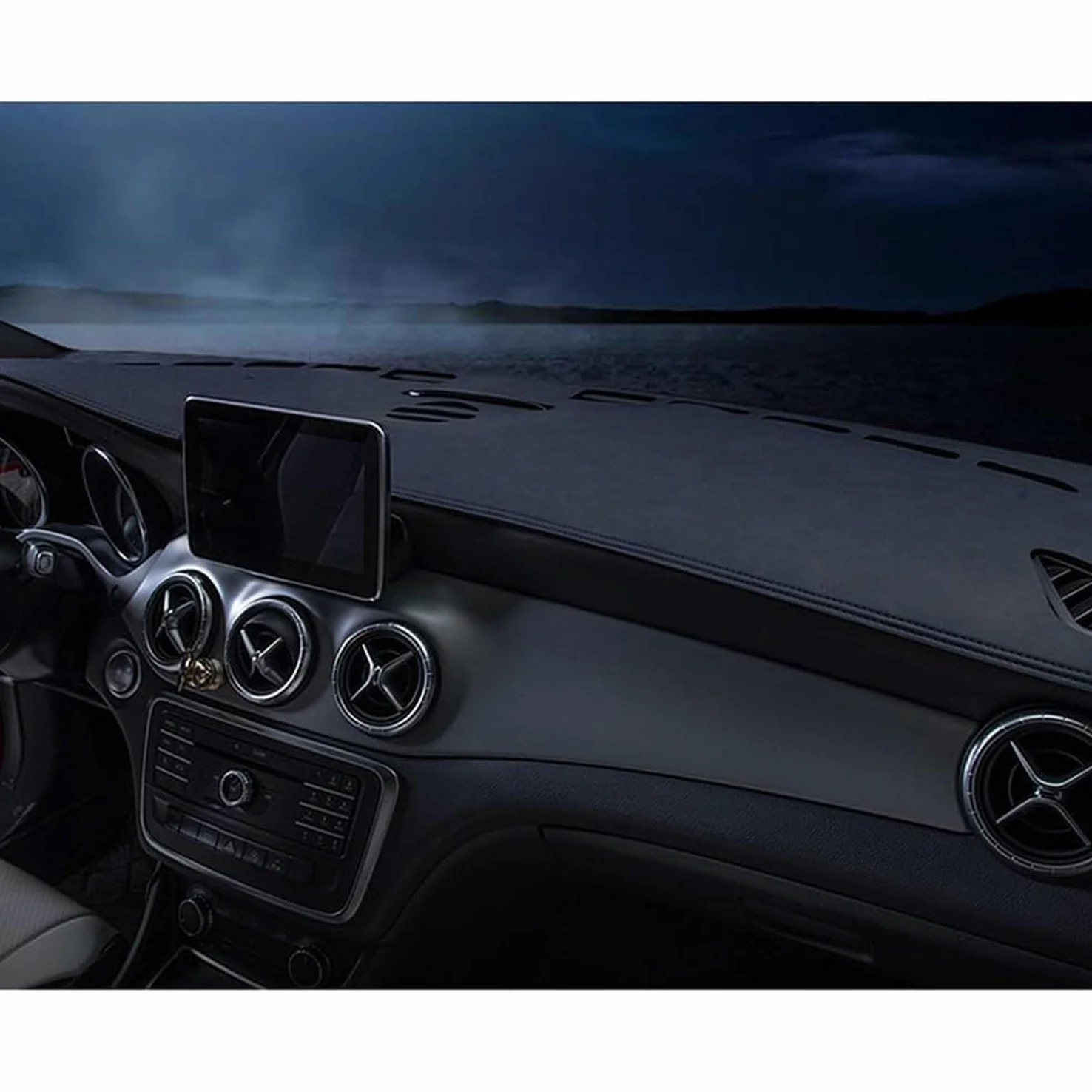 Funda Salpicadero Coche para Ford Ranger,Cubierta del Tablero Almohadilla De Cuero Parasol del Automóvil Protección Interior del Automóvil,A-Black