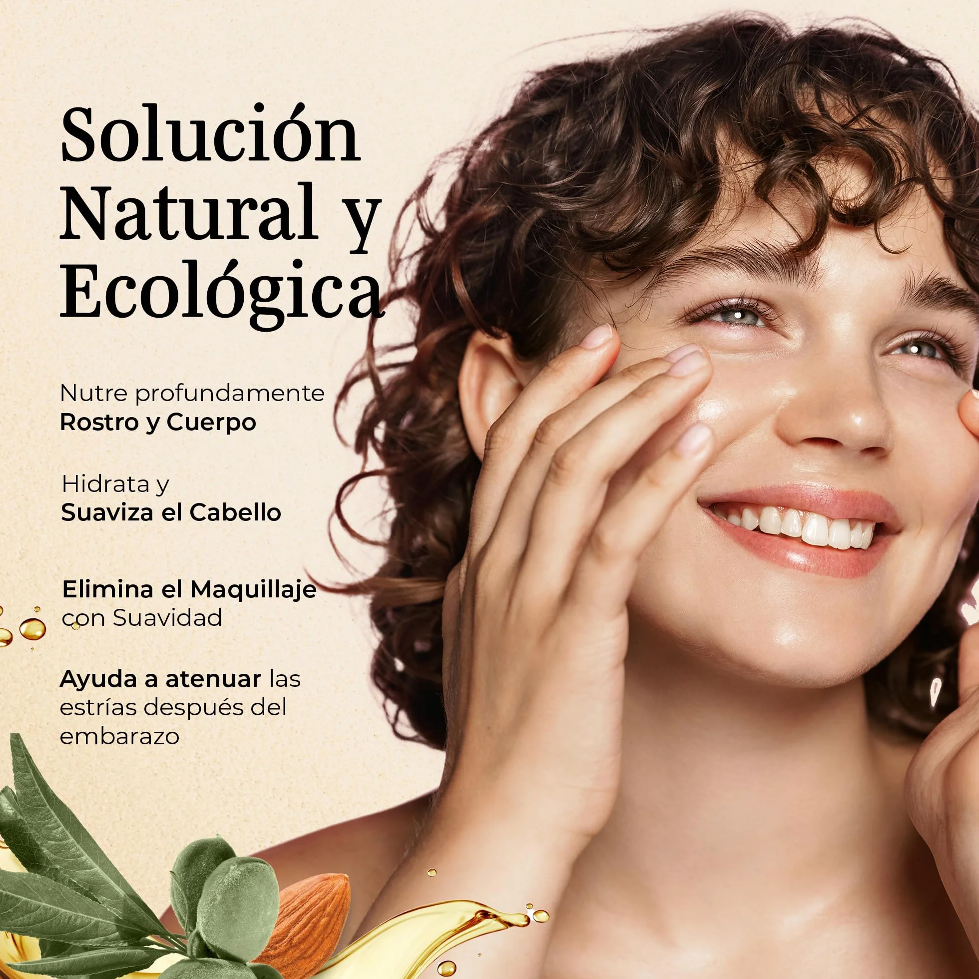 GoNaturals Aceite de Almendras Dulces 250ml 100% Puro Natural Prensado en Frío Corporal Hidratante