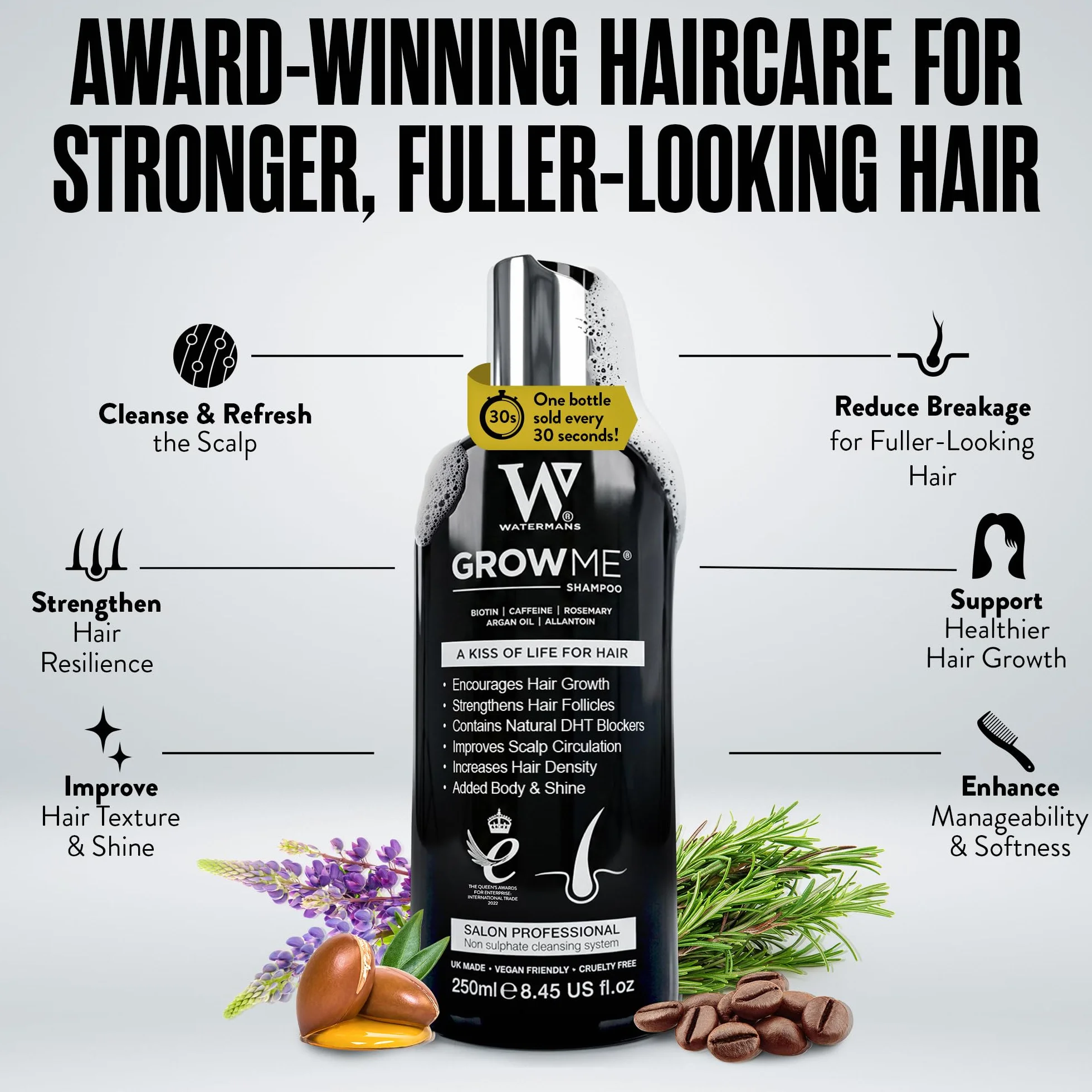 Watermans Champú Crecimiento Cabello Anti-Caída 250ml