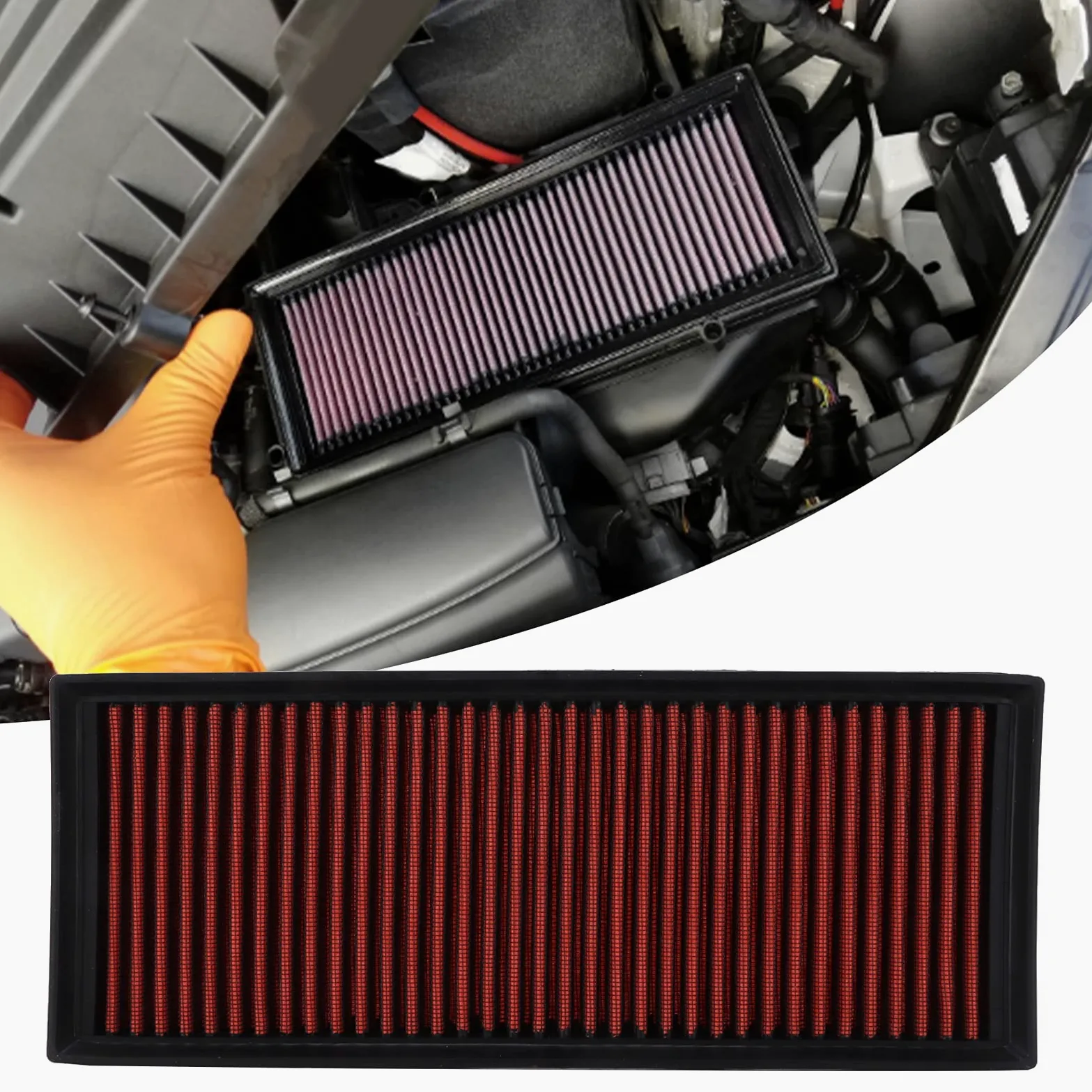 2865,33 2865 K N Filtro de Aire de Repuesto, 2012 Bug 33 2865 Filtro Limpiador de Filtro de Aire de Motor Highflow Lavable Reutilizable 332865 Reemplazo para A3 Q3 Tt