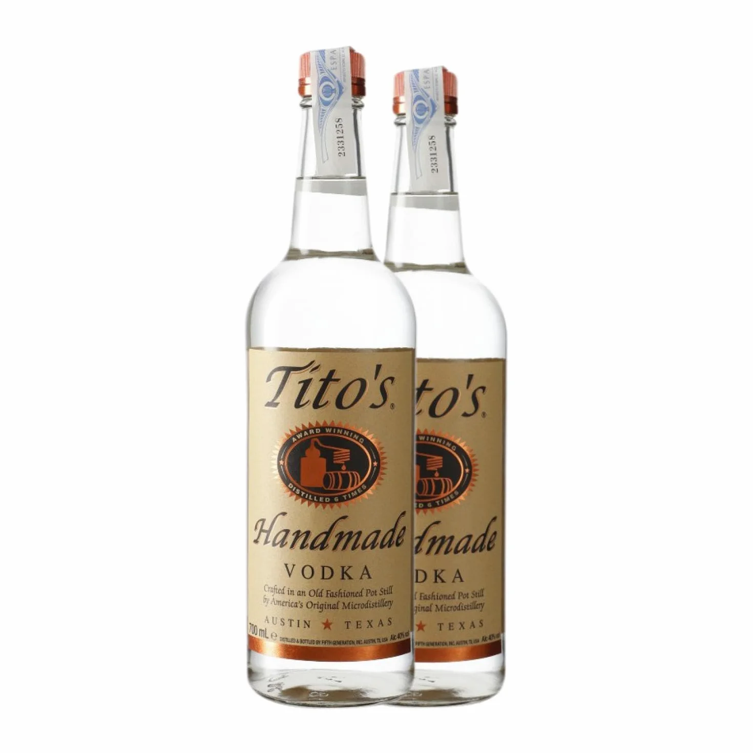Tito's Handmade Vodka 70 cl Pack of 2