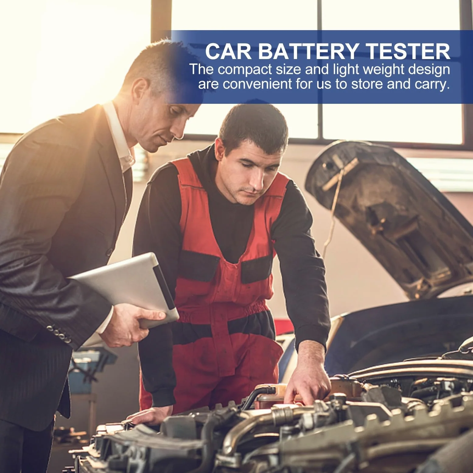 Alipis Comprobador de Batería para Coche Analizador de Batería Duradero para Verificar el Estado el Taller o Casa