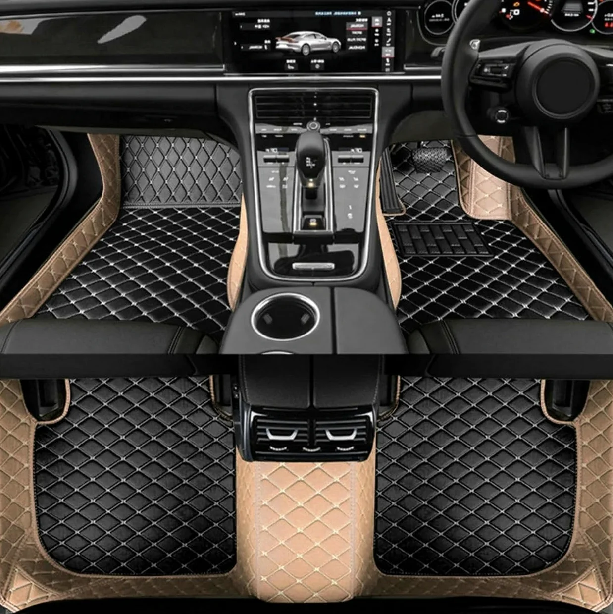 Alfombrillas Coche para Mini Countryman Without Cup Holder 2011-, Alfombrillas Antideslizante Lavables Accesorios Interiores Impermeables