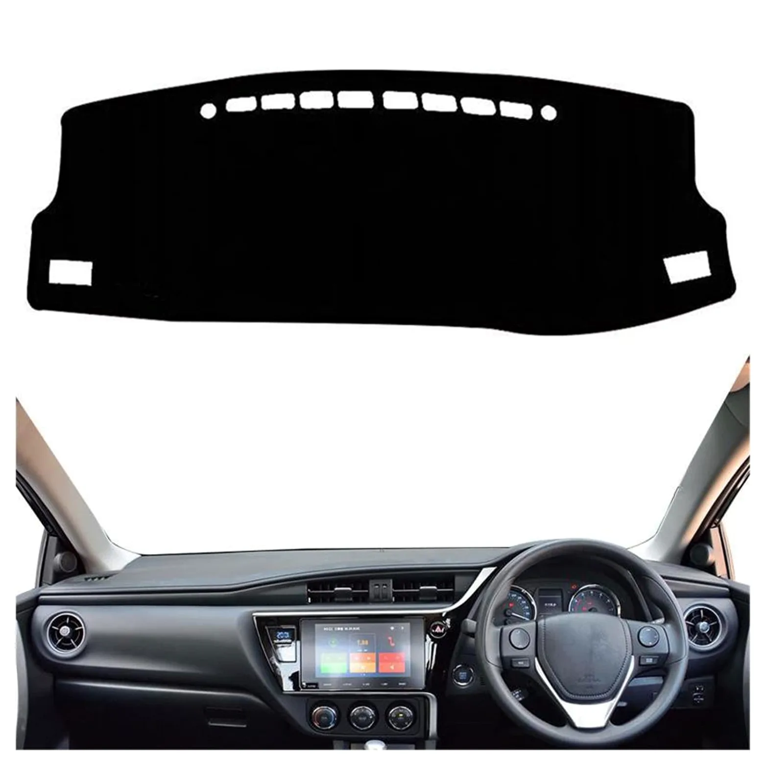 Cubierta Salpicadero Para Toyota Para Corolla Para Auris Para ZRE182 2014-2018 Alfombrilla Protectora Para Salpicadero Alfombrilla Protectora Para Visera Alfombrilla salpicadero ( Talla : RHD Black )