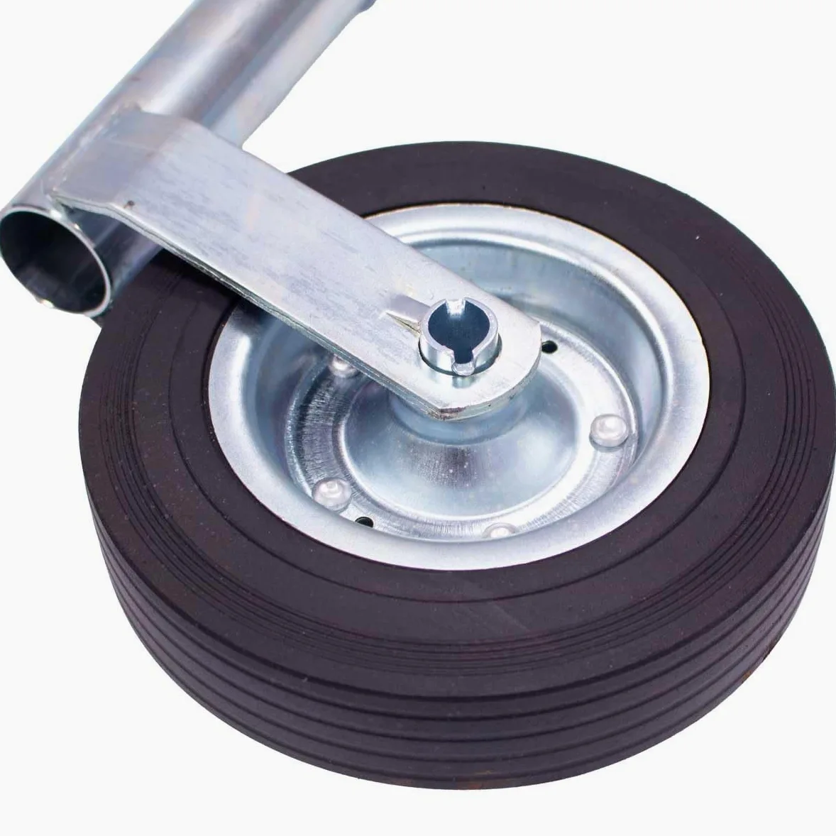 Rueda de apoyo 48 mm 150 kg 200 x 50 mm goma maciza llanta de acero