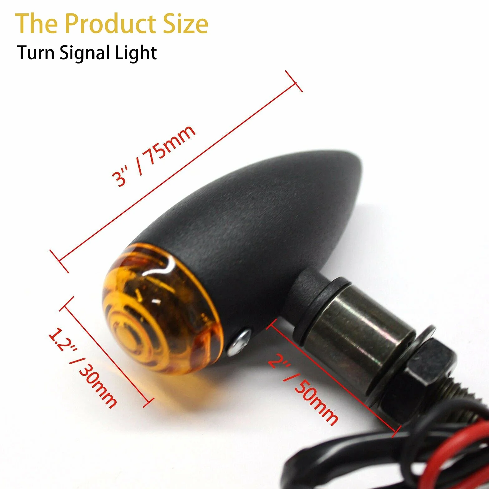 JMTBNO 2pcs Intermitentes Moto Homologados Bala Halógeno Lámpara Indicadores Señal de Giro Ámbar Luces Impermeables Universal 12V para Cruiser Chopper Cafe Racer Scooter Quad Enduro