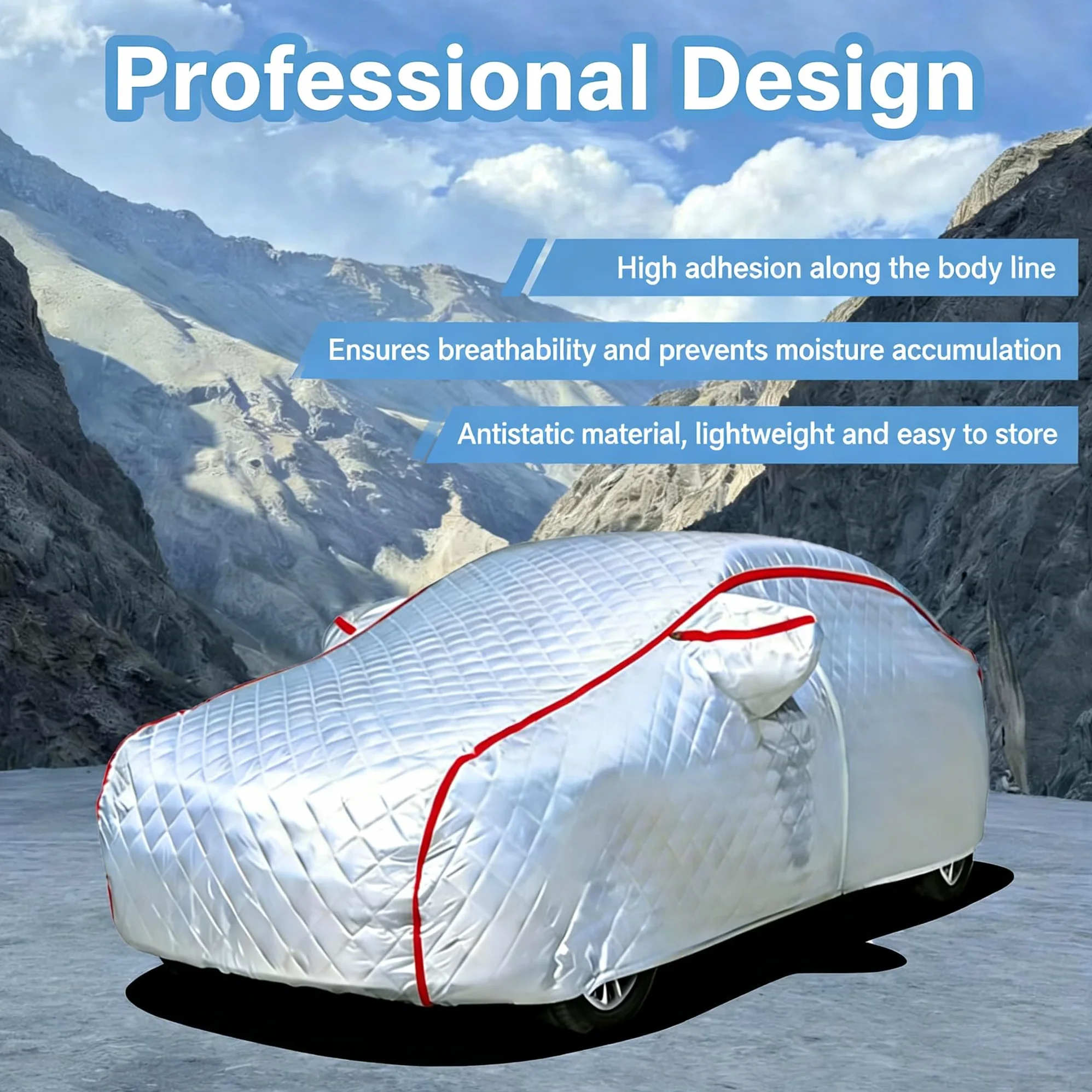 Funda Coche Antigranizo para EBRO S400 SUV 2025-,Cubierta de Coches Exterior Impermeable,Lona Coche Transpirable Antigranizo Antinieve,con Cremallera Exterior