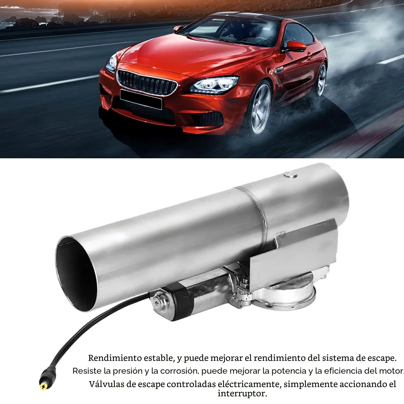 Válvula de Escape Eléctrica, Tubo de Escape Eléctrico de 2,5 Pulgadas, Válvula de Corte E, Control Remoto, Kit de Válvula de Escape de Acero Inoxidable Tubo de Escape
