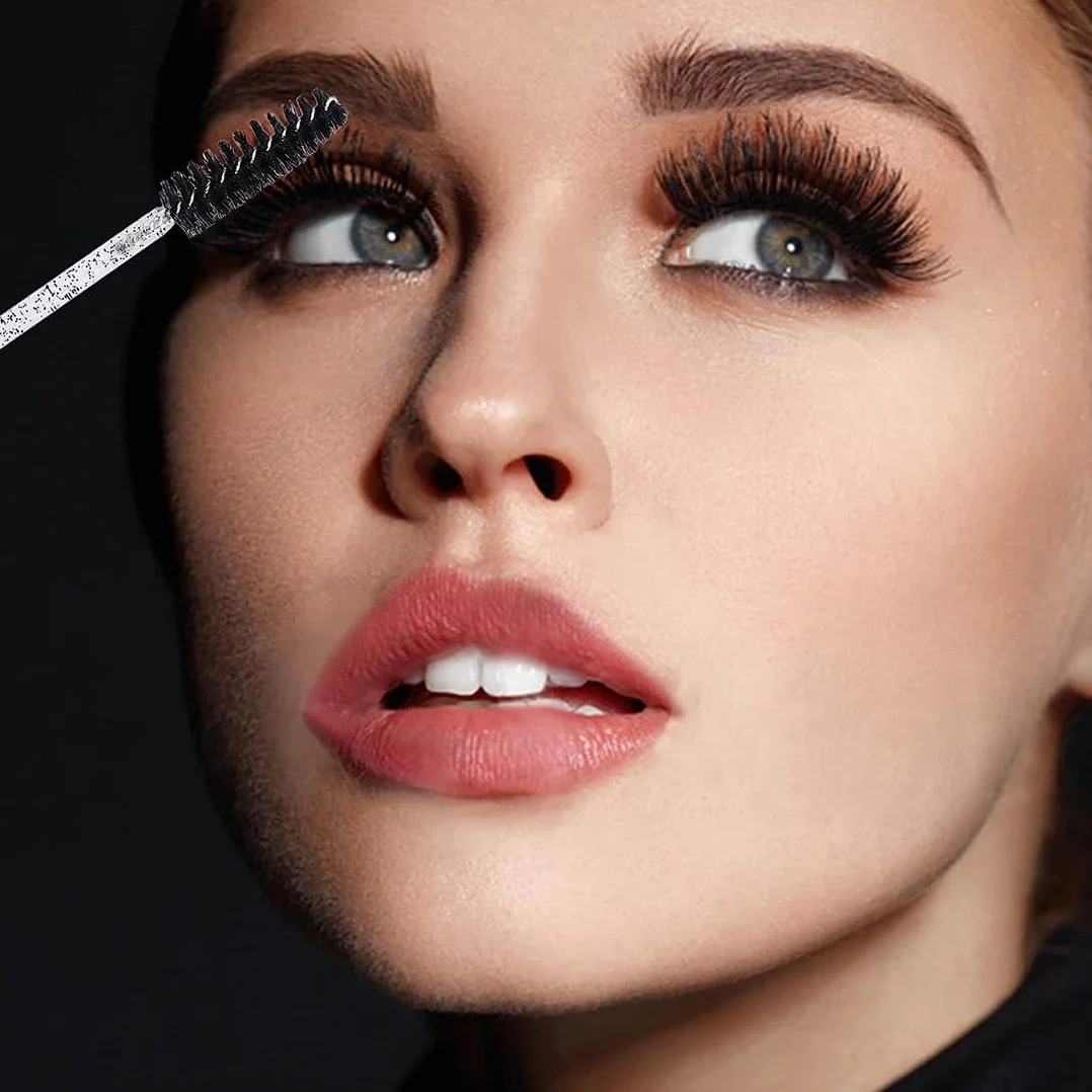 Cepillos Desechables Para Máscara de Pestañas, Aplicador Con Mango de Cristal Para Extensión de Pestañas y Cejas