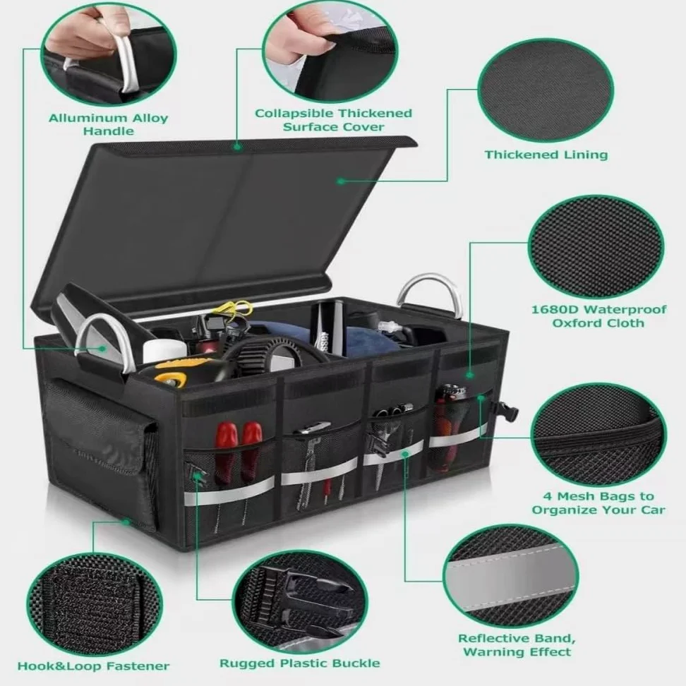 Organizador Maletero Coche para Chevrolet Captiva, Organizador de Maletero de Coche Caja Plegable para el Coche Organizador para Maletero de Coche,B