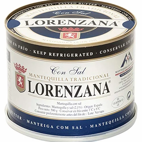 Mantequilla asturiana tradicional LORENZANA con sal Lata 500gr