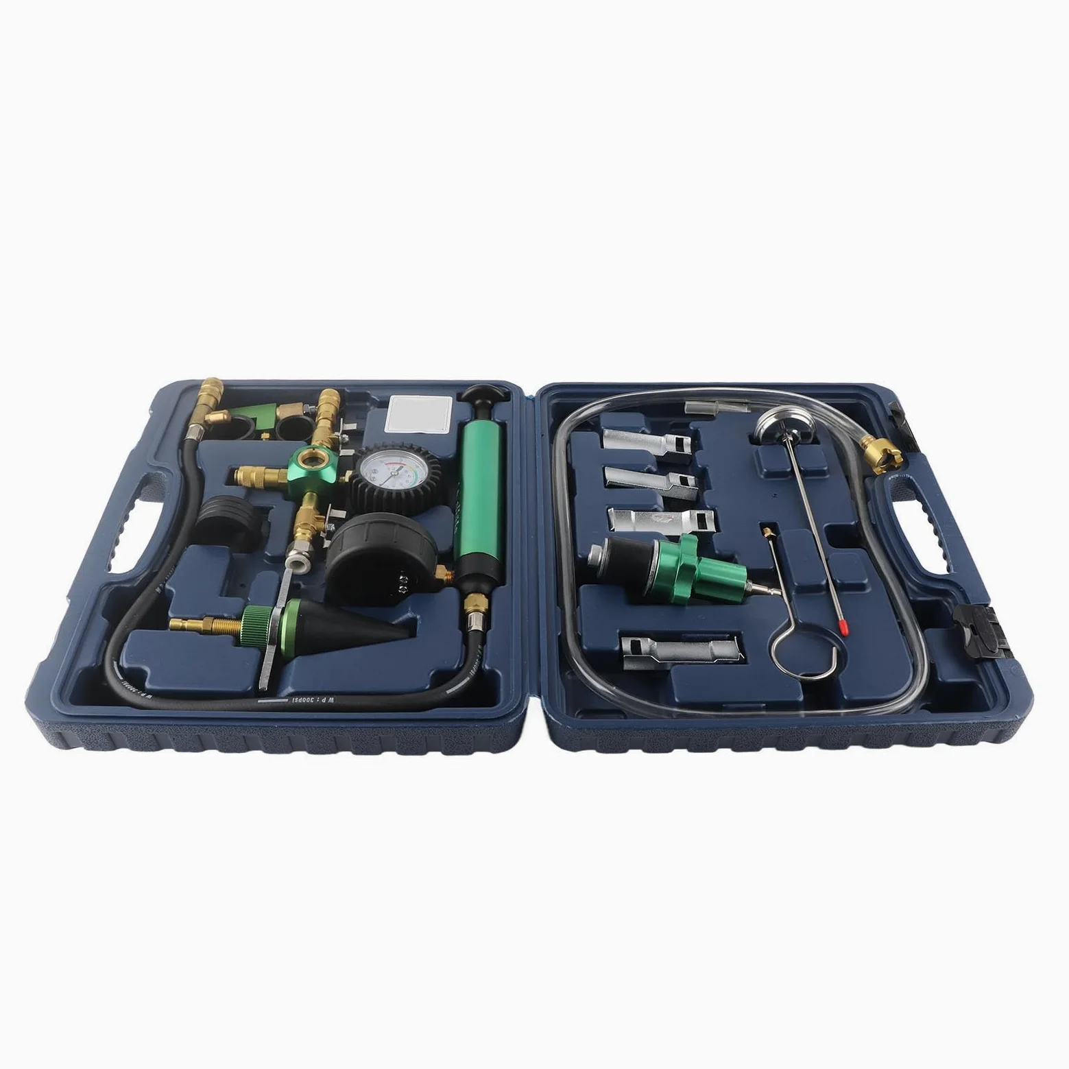 Kit de Recarga de Vacío del de Refrigerante, Probador de Fugas de Presión del Radiador, Relleno Anticongelante con Ajuste Universal, Caja de Herramientas Portátil Liviana para la Mayoría de