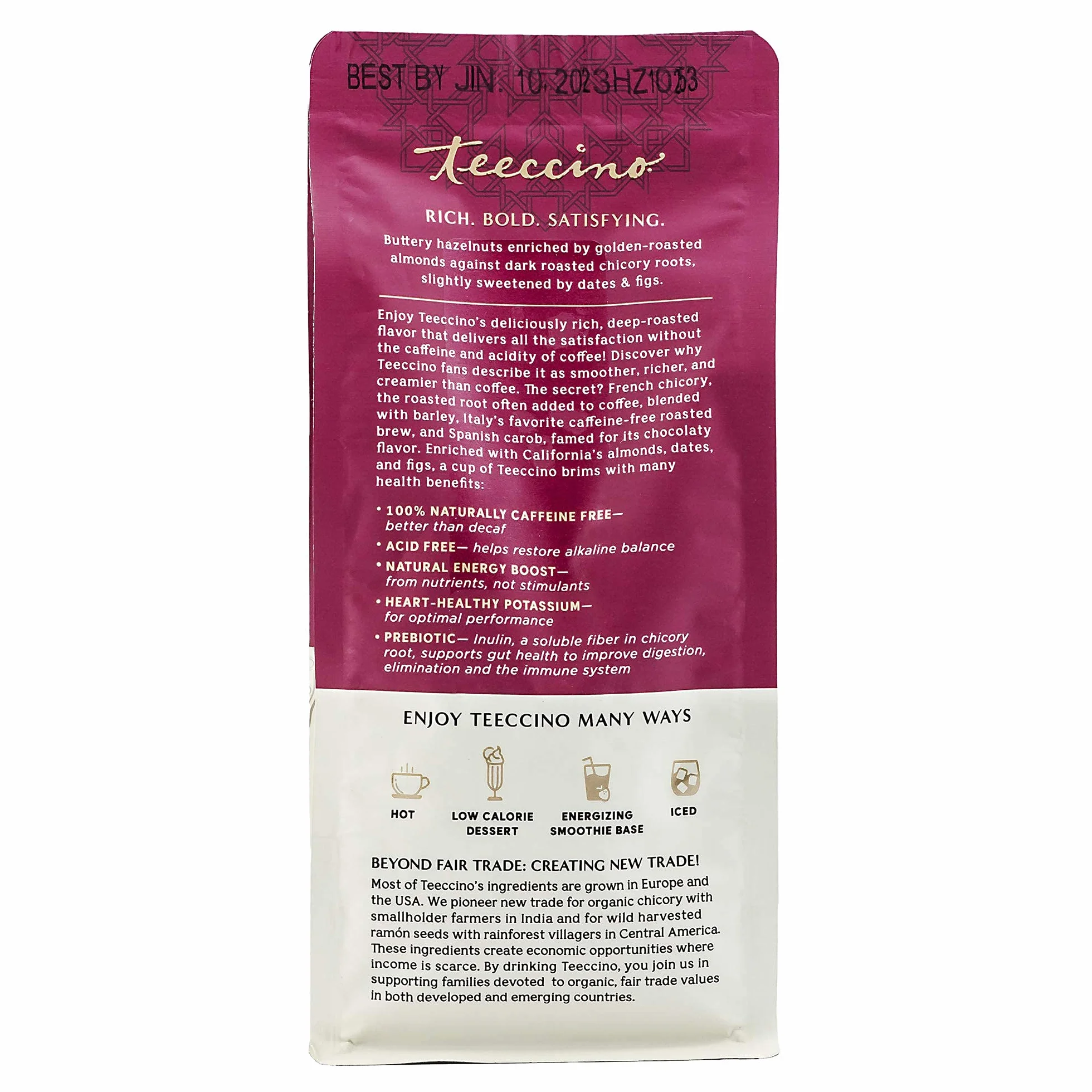 Teeccino Mediterranean Herbal Coffee Hazelnut 11 oz