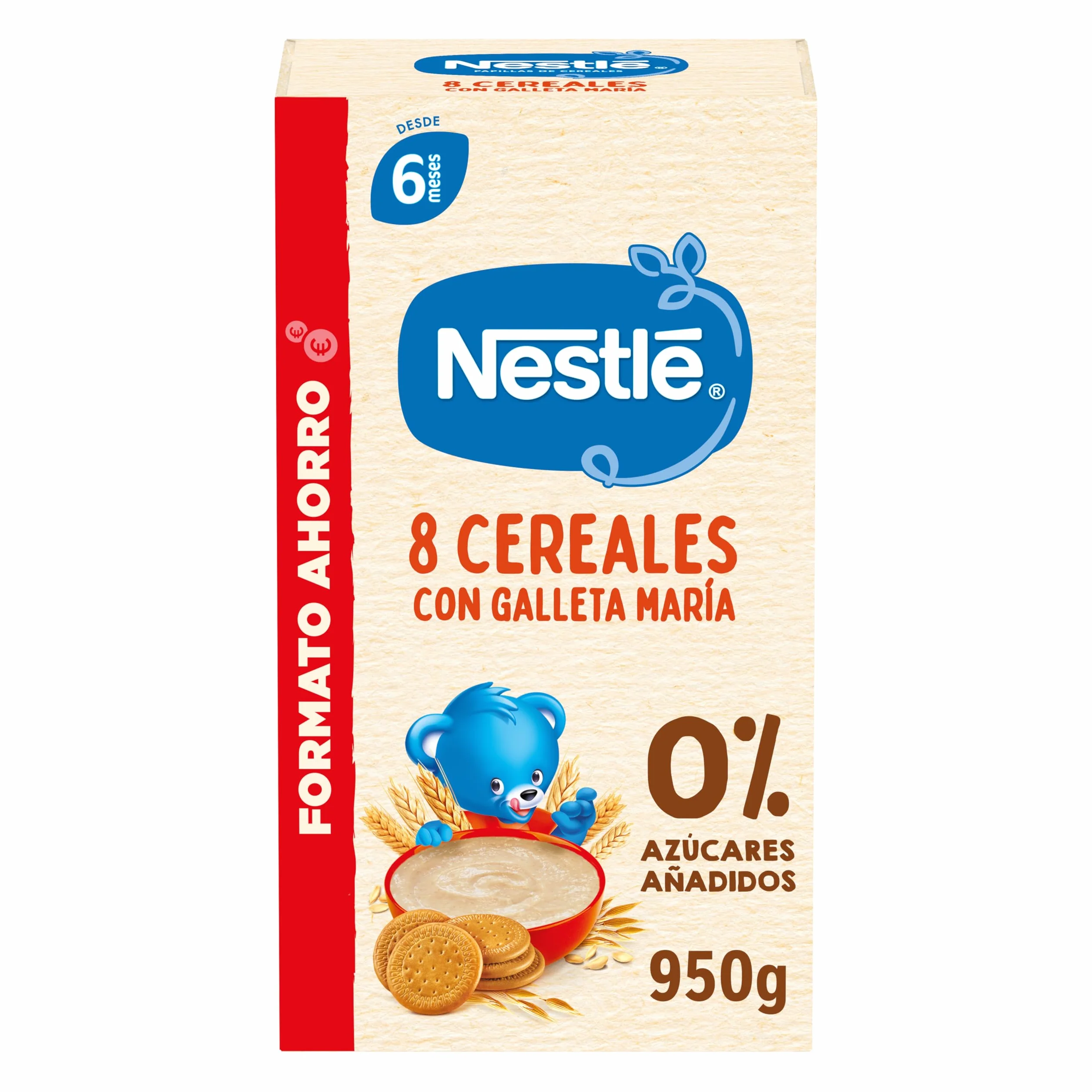 Nestle Papilla 8 Cereales con Galleta, 950 g