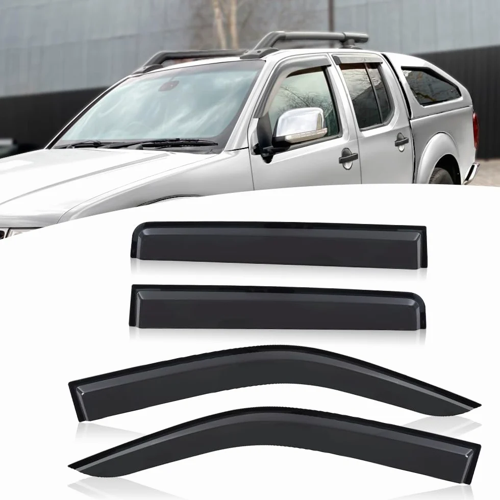 Deflectores de viento para Nissan Navara D40 2005-2015 Aventura Visia DX RX ST ST-X Outlaw MK2 Pick-up 4 puertas tintados