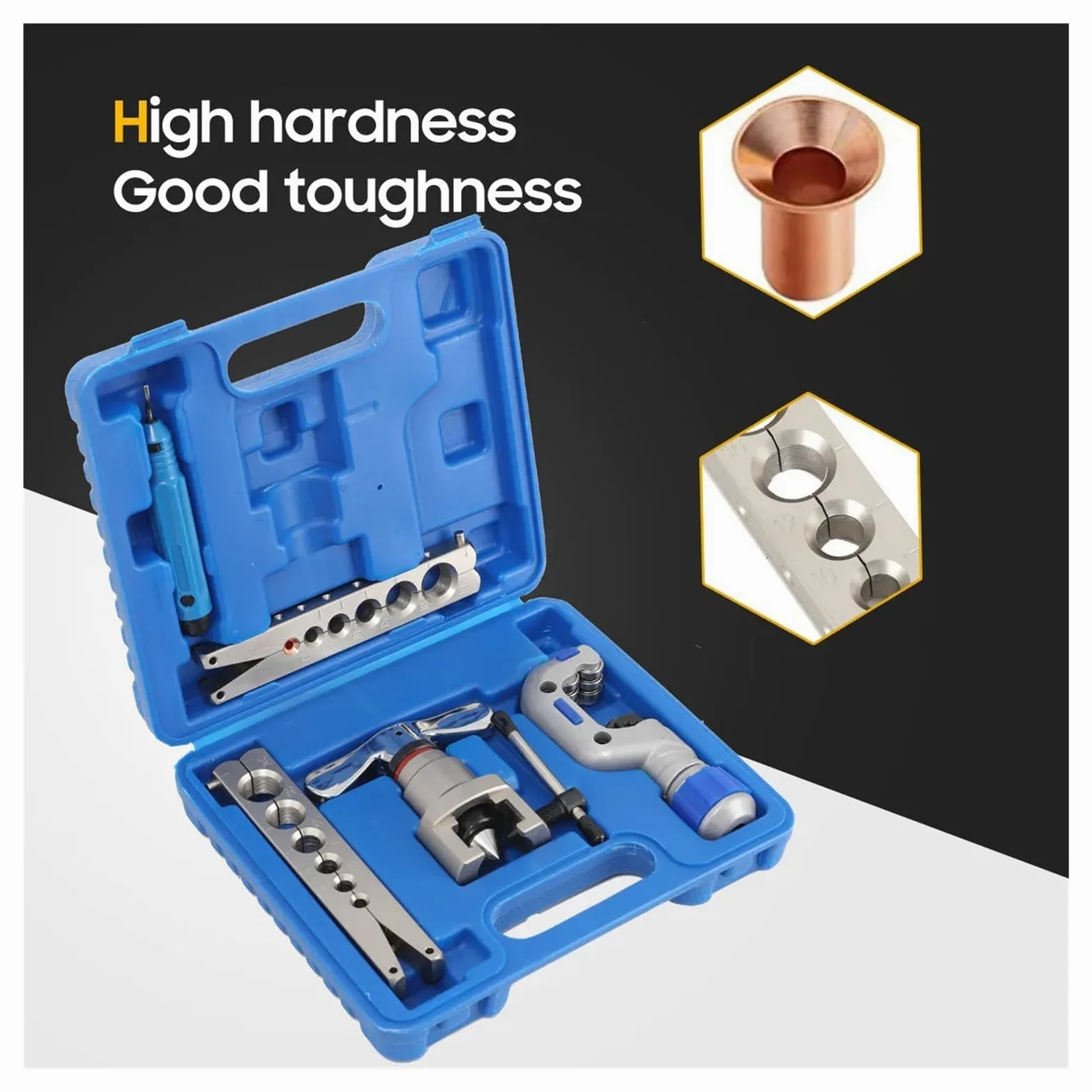 Expansor de Tubo, Expansor de tubos de cobre for aire acondicionado, herramienta de abocardado con trinquete, escariador de refrigeración, herramienta de trompeta de expansión de tubos excéntricos