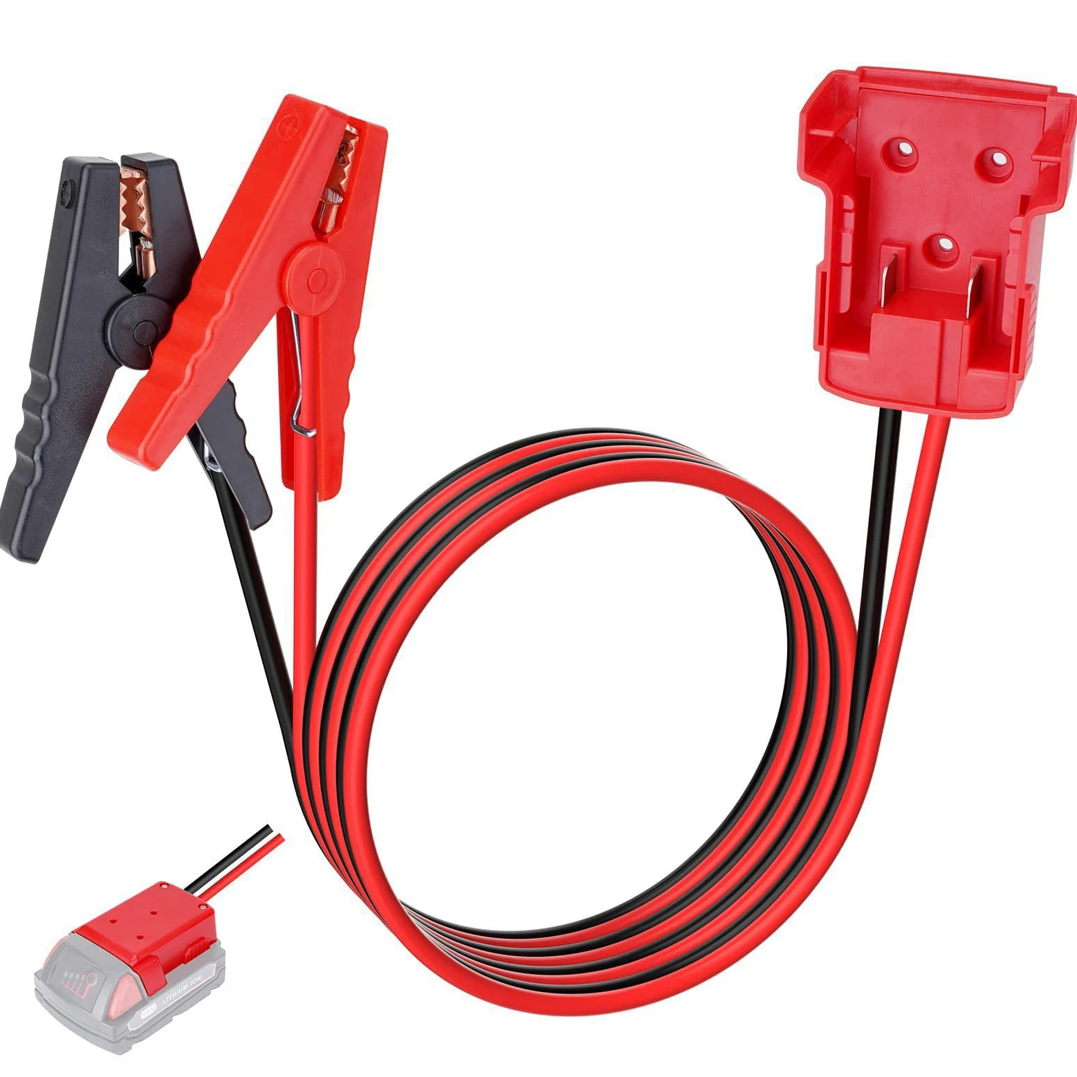 Cable de Arranque de batería de 8 AWG con Pinza de cocodrilo, de Silicona, fácil de Transportar, para Autos, vehículos recreativos y Camiones, de, 8 AWG-5.9 pies