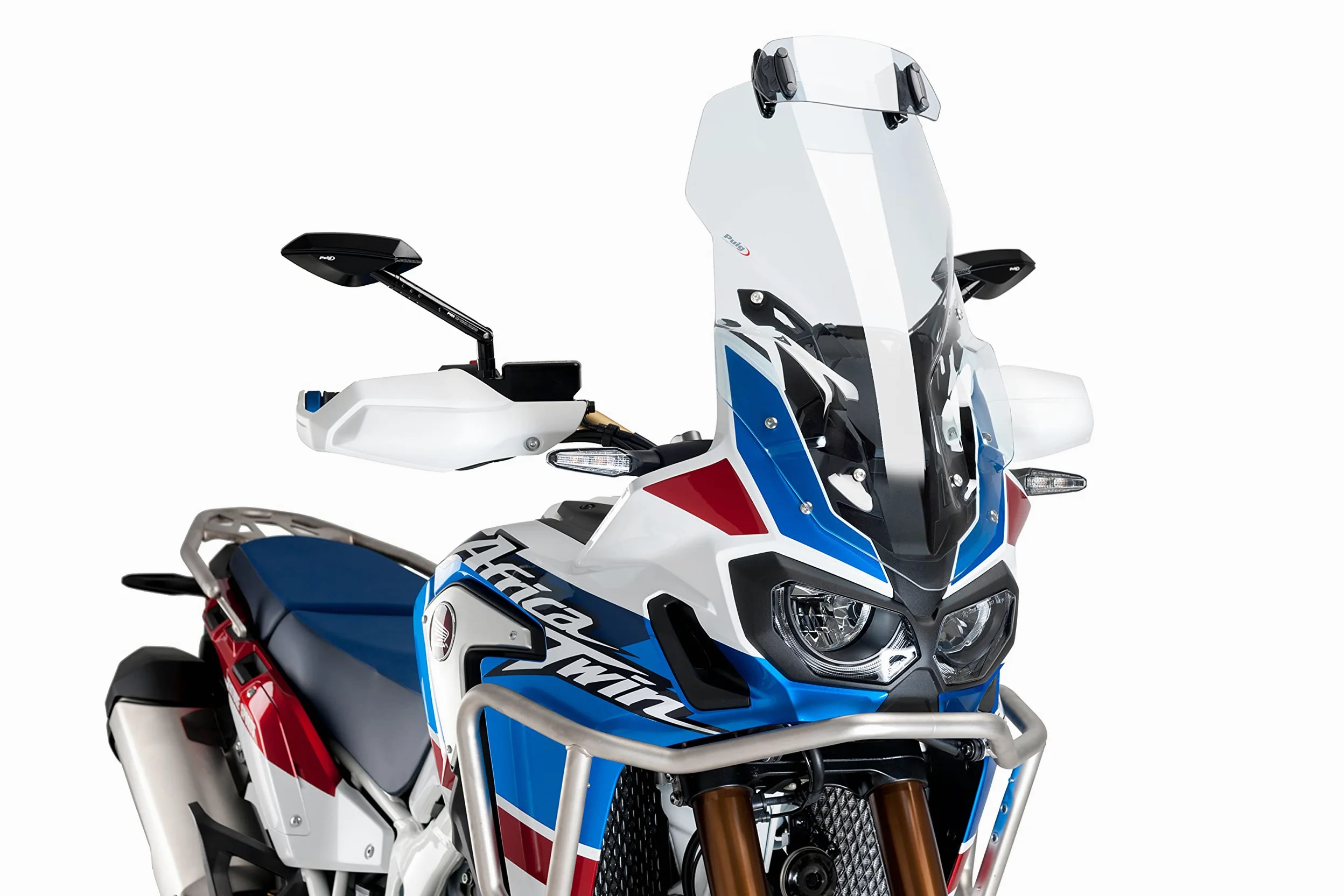 Puig 6319W Visera Multiregulable Clip-on para cúpula de Moto con Ajuste de posición y diseño Resistente Que Mejora la protección aerodinámica, Transparente