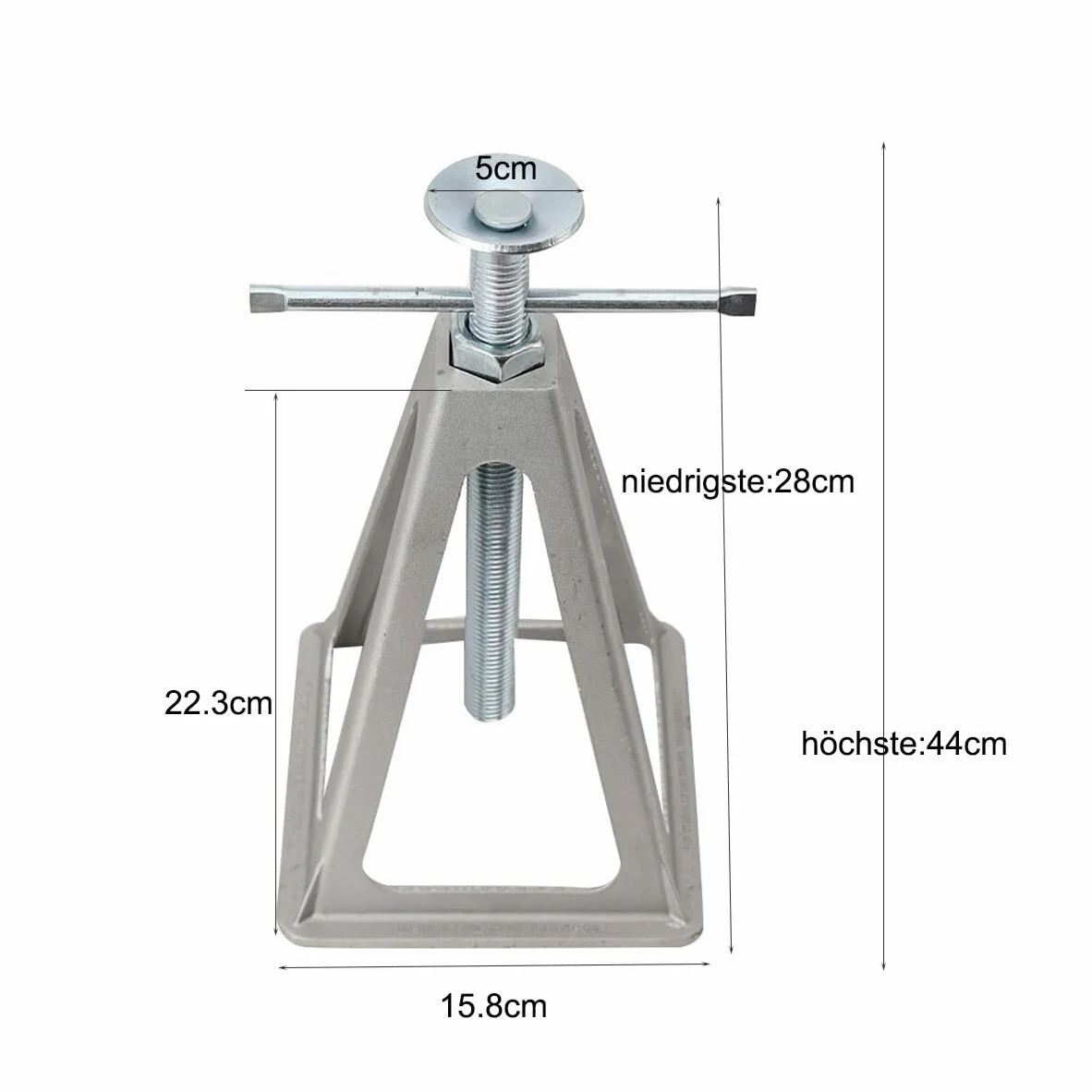 Soporte de Apoyo para Caravanas, Pack 4 Gatos Pequeños, Gatos de Apilamiento de Aluminio, Altura Regulable de 28cm a 44cm, Capacidad de Carga de 3600 kg