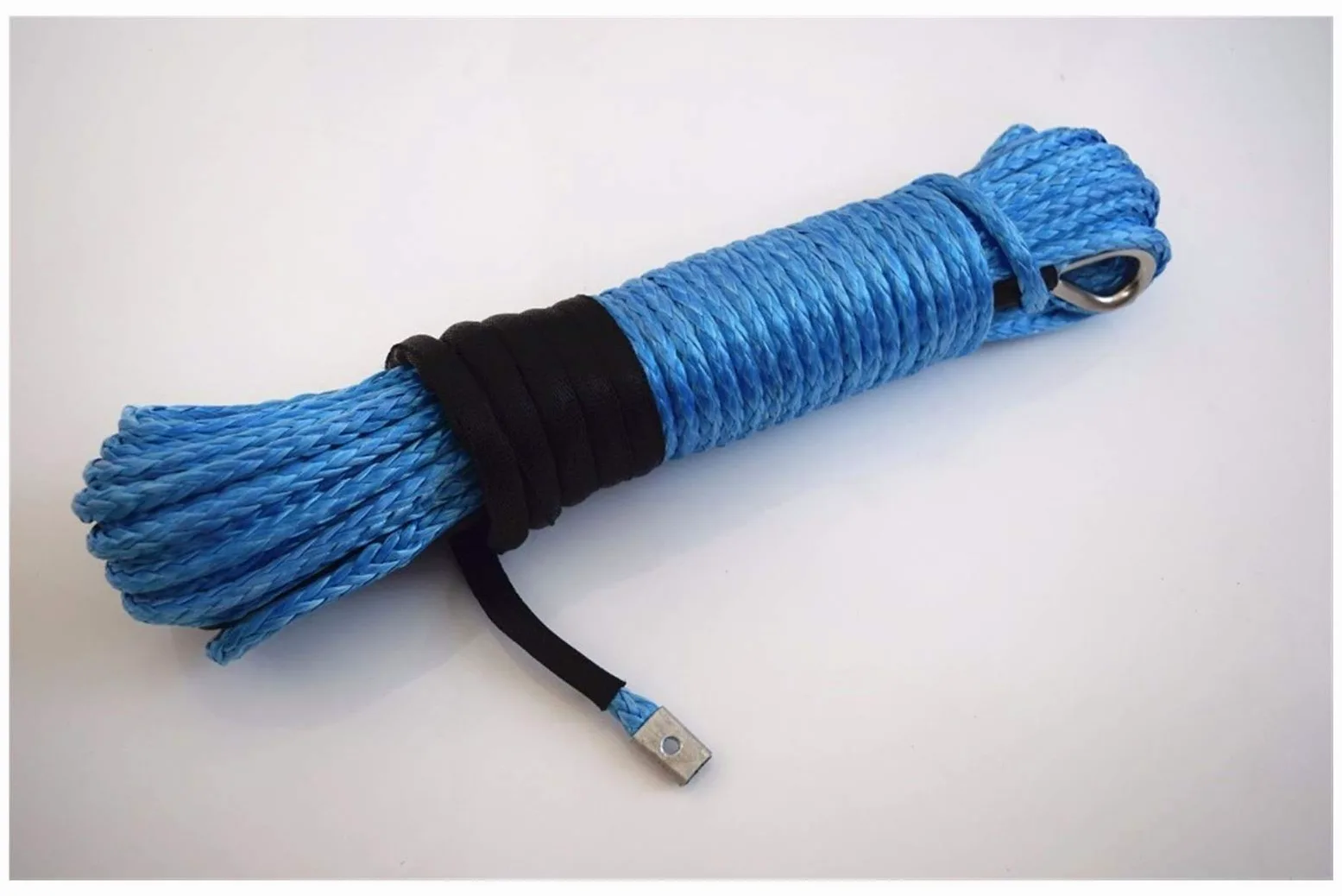 Cuerda de remolque, cuerda de remolque sintética azul de 5/16 "X 100 pies, cable, cuerda sintética de repuesto para cabrestante, cuerda todoterreno, cuerda de remolque con cuerda de cabrestante
