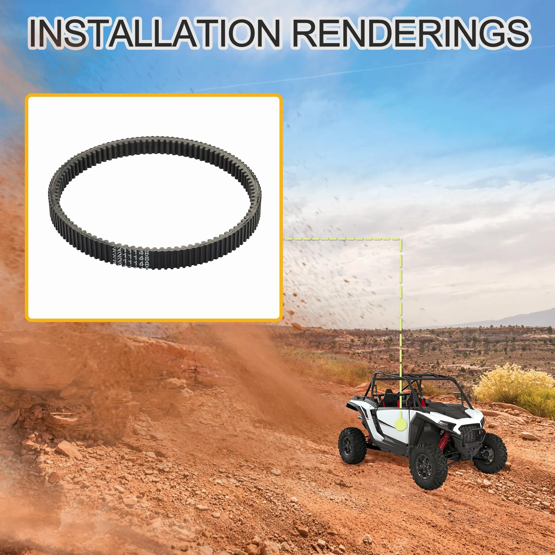 GOOFIT Correa de Transmisión Resistente Reemplazo para Polaris RZR 900 1000 XP XP4 2013-2024 2014-2024 3211196 3211148 3211142 3211172 3211180