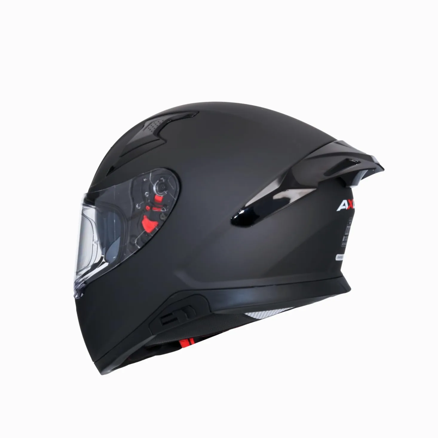 Casco AXOR Apex Solid Casco Integral de Moto Negro Mate con Pantalla Extra y Lente Solar, Diseño Deportivo, Talla L