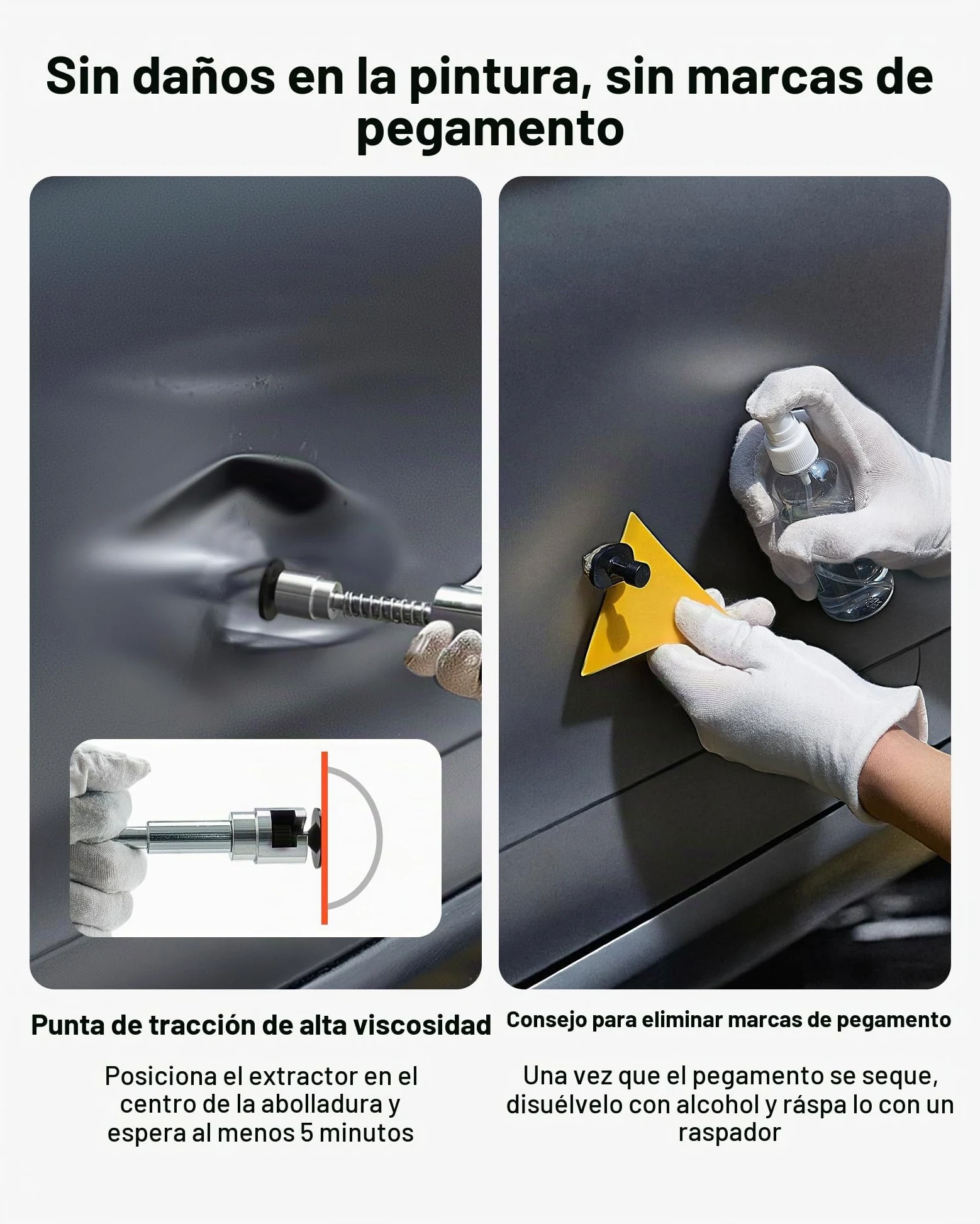 VEVOR Juego de Extractores de Abolladuras, sin Pintura, con Elevador Dorado, Martillo Deslizante, Barra T, Pistola de Pegamento y Herramientas a Eliminar Daños por Granizo en Carrocerías, 61 uds
