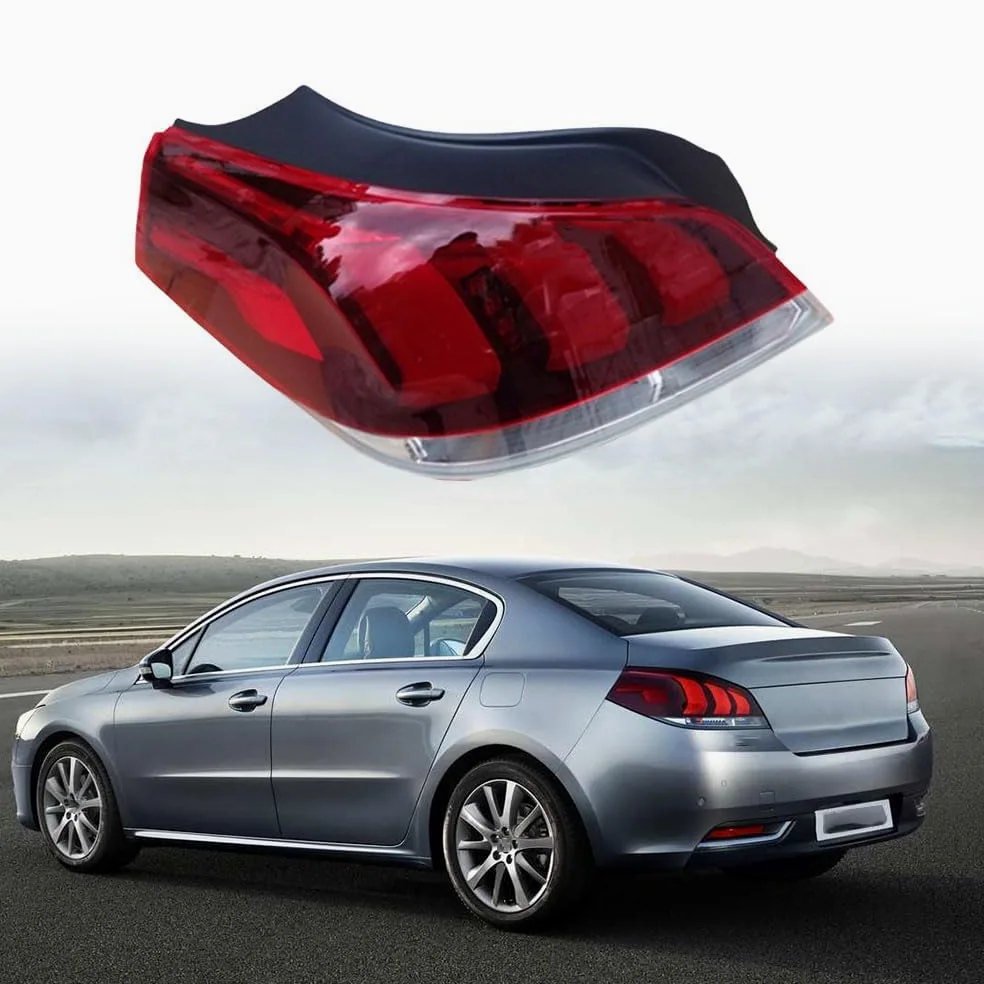 Piloto Trasero para Peugeot 508 2015 2016 2017 2018, Izquierdo Derecho Luz Trasera Freno Posterior Lámpara Luces Coche Reemplazo,A