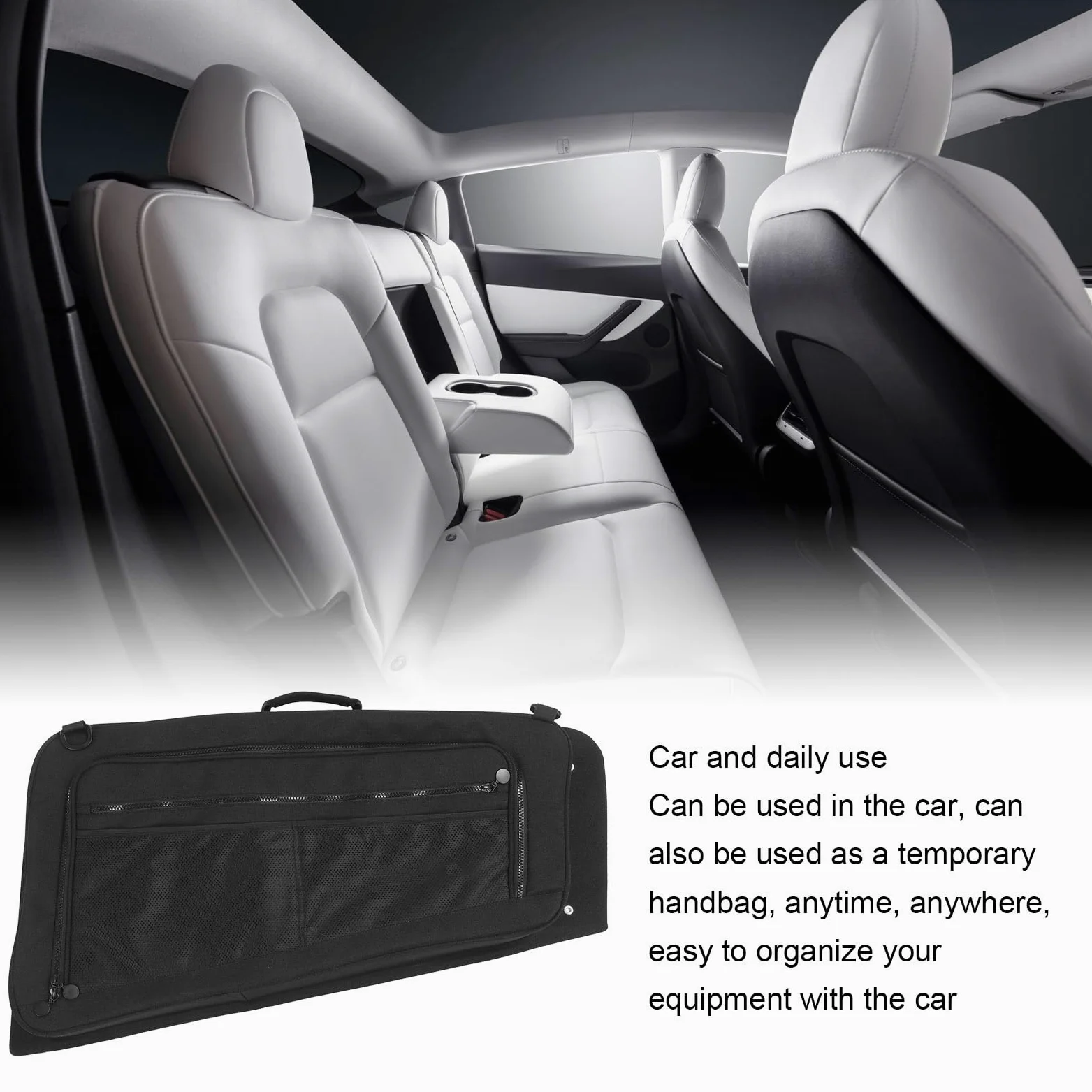 Aramox Bolsa de Almacenamiento para Ventana Trasera de Coche, Tela Oxford 1200D con Ventosas para una Fácil Instalación, Organiza Elementos Esenciales para Viajes por Carretera y Uso Diario (Ventana