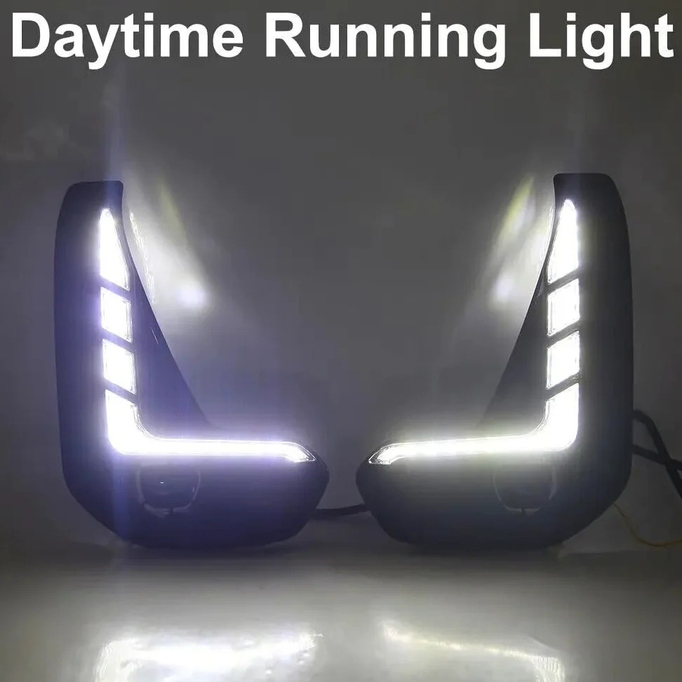 Luces Antiniebla Luz Niebla Para Toyota Para Hilux Para Revo 2020-2023: Luces Diurnas LED (DRL), Cubierta Negra Para Faros Antiniebla Con Intermitente Amarillo
