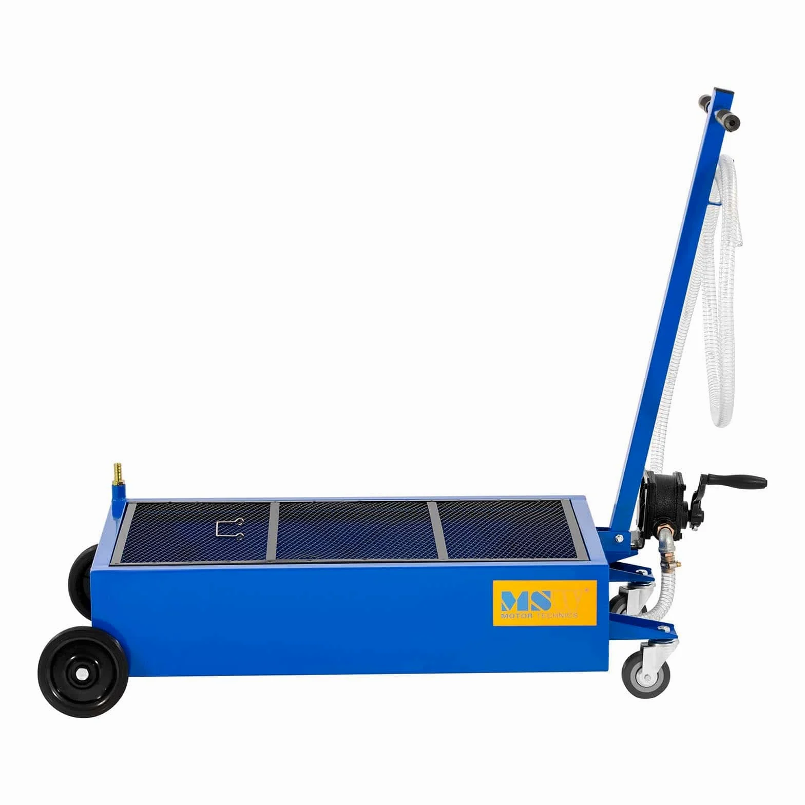 MSW Colector para Aceite Usado Bandeja de Drenaje MSW-WOT-68 (75 L, con Bomba de Mano, 20 l/min, Conexión: 1/2 Pulgada/Manguera: 2,2 m)