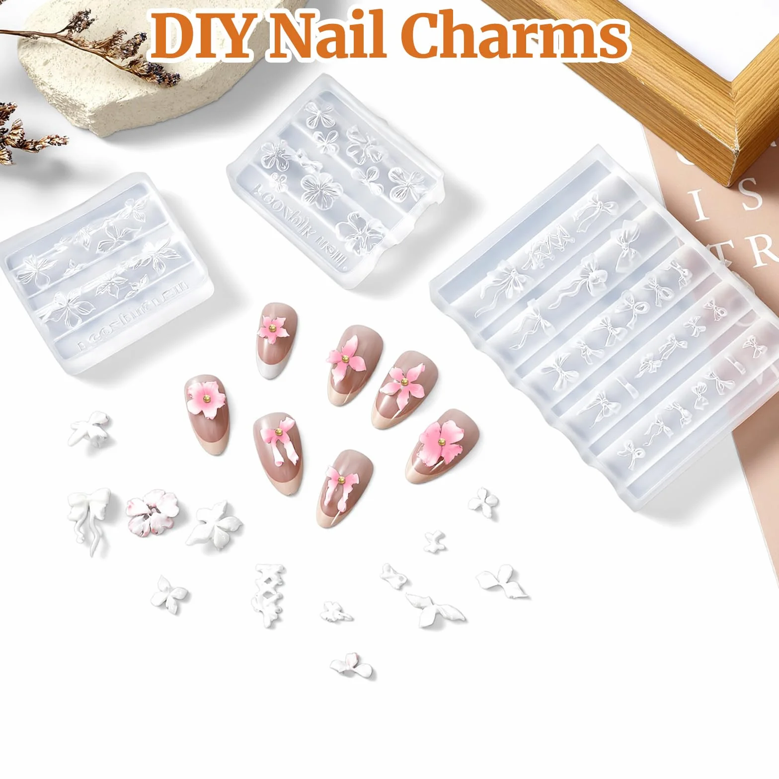 Moldes de silicona 3D flores Nail Art herramientas decoración uñas resina