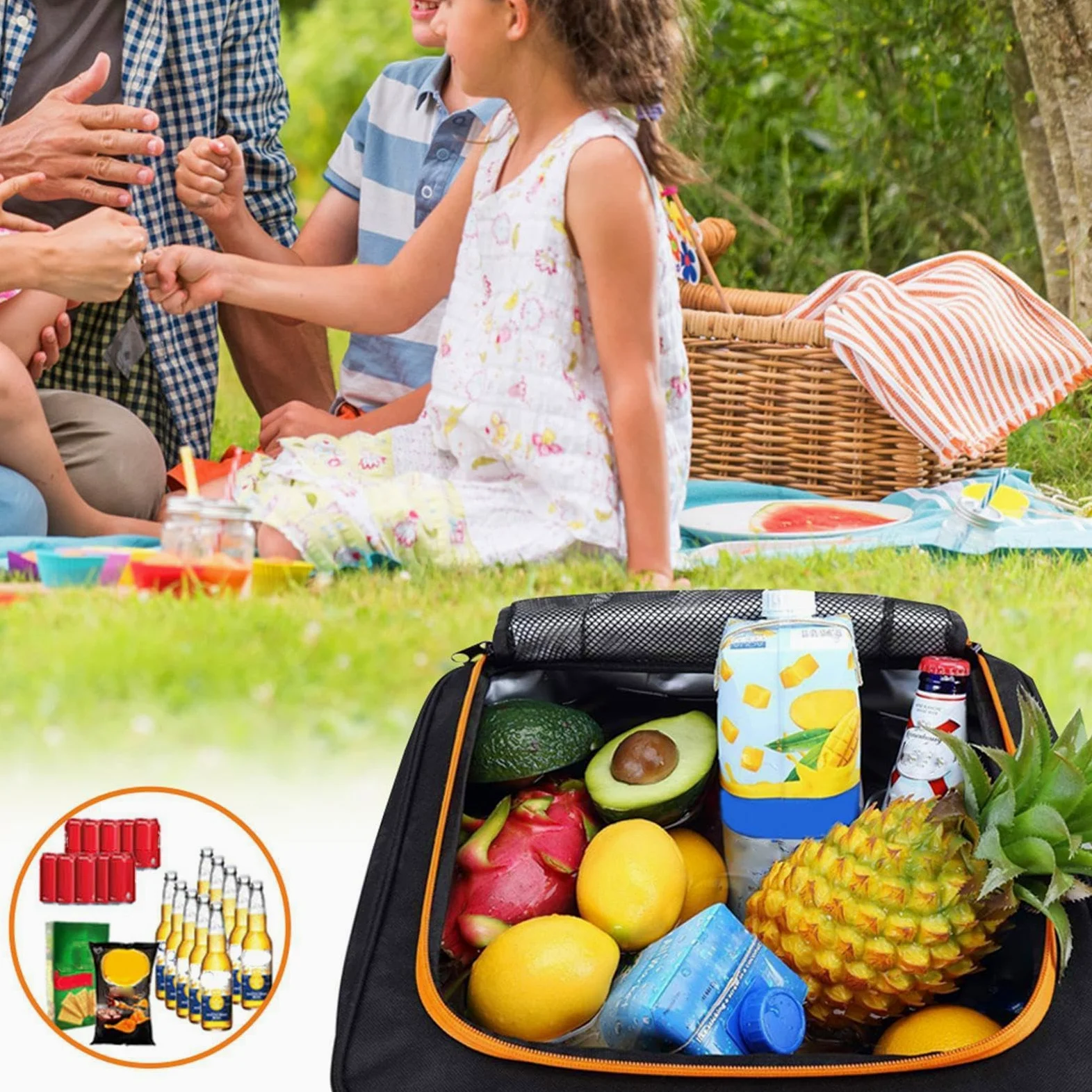 Organizador De Maletero Para Coche SUV Enfriador Impermeable Aislante con | Organizadora De Compras Para Automóvil para SUV Autocaravana Furgoneta Camión Interior Carga Ca
