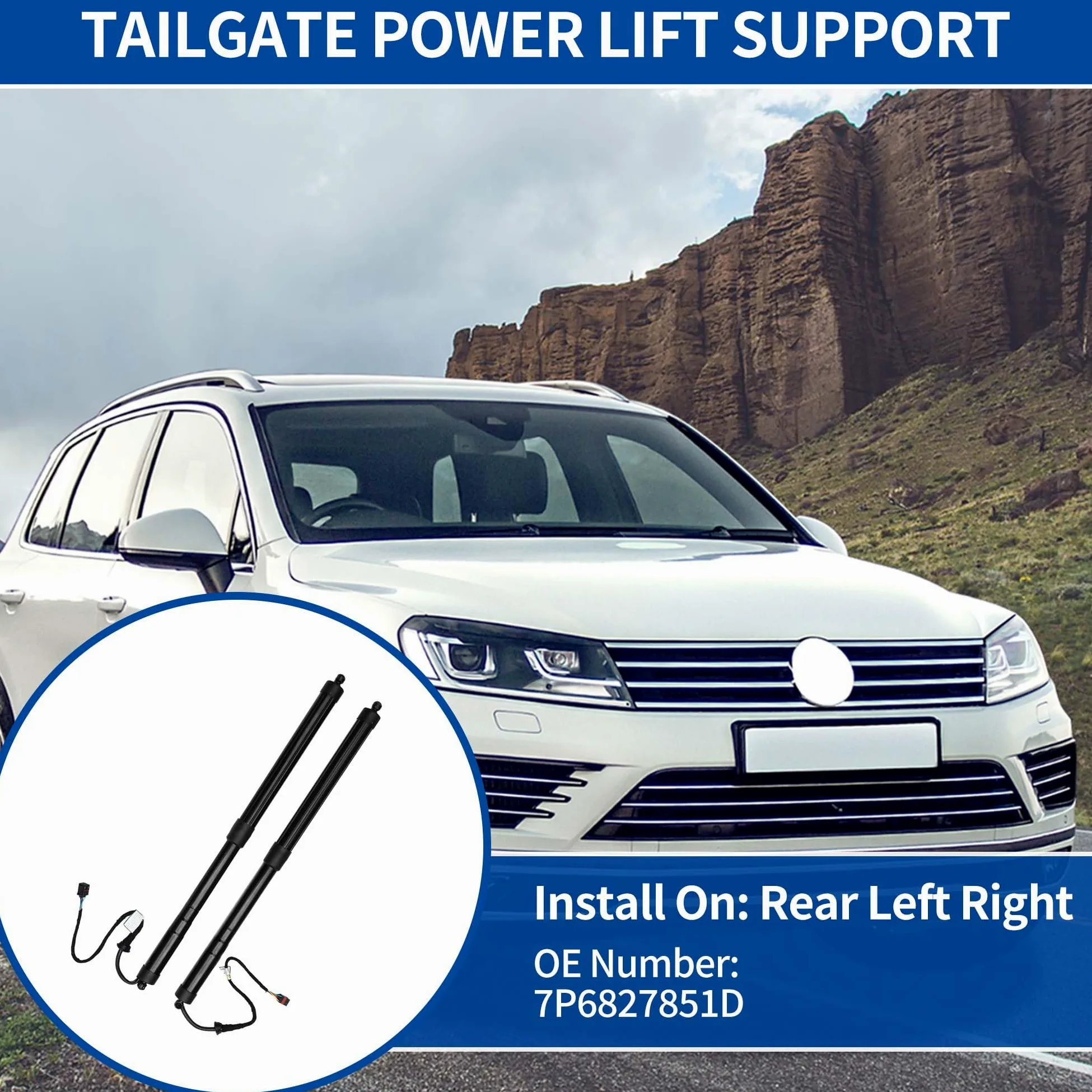 QUARKZMAN Soporte De Elevación De Potencia De Puerta Trasera Izquierda Derecha Para Volkswagen Touareg 7P 2011-2015 Sport Utility Amortiguador De Choque Puerta Trasera No.7P6827851D 1 Par