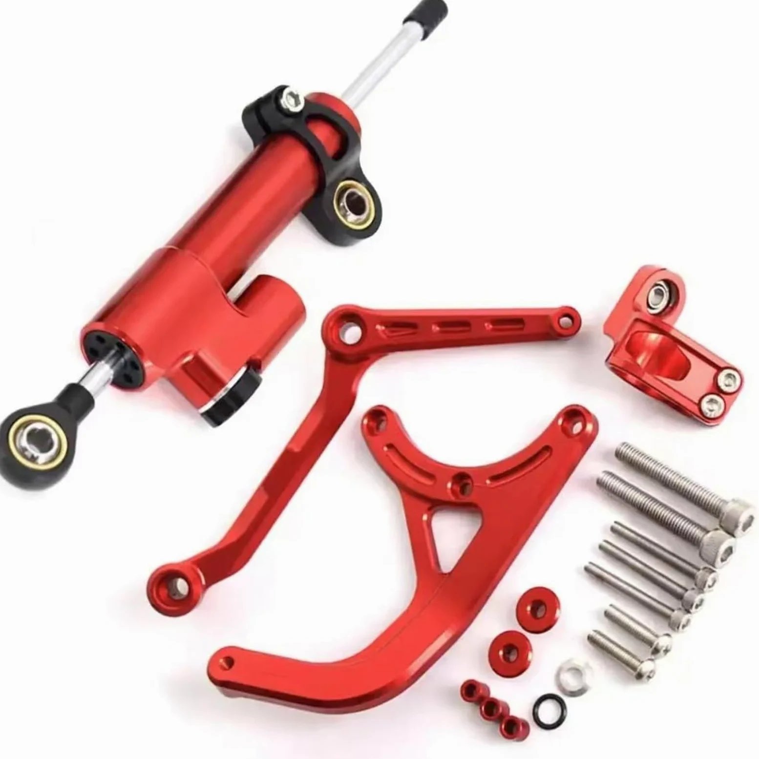 Pieza de Motocicleta Kit De Soporte para Ducati Multistrada V4 RS 2024 Amortiguador Estabilizador Dirección(Silver)