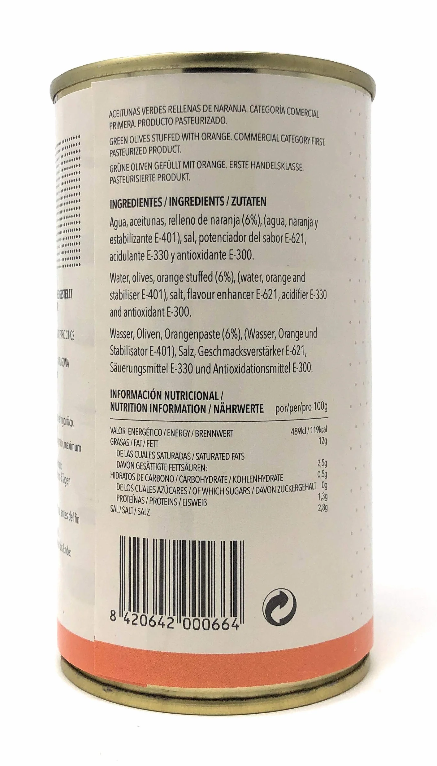 La Masrojana Aceitunas Manzanilla rellenas de naranja 150g