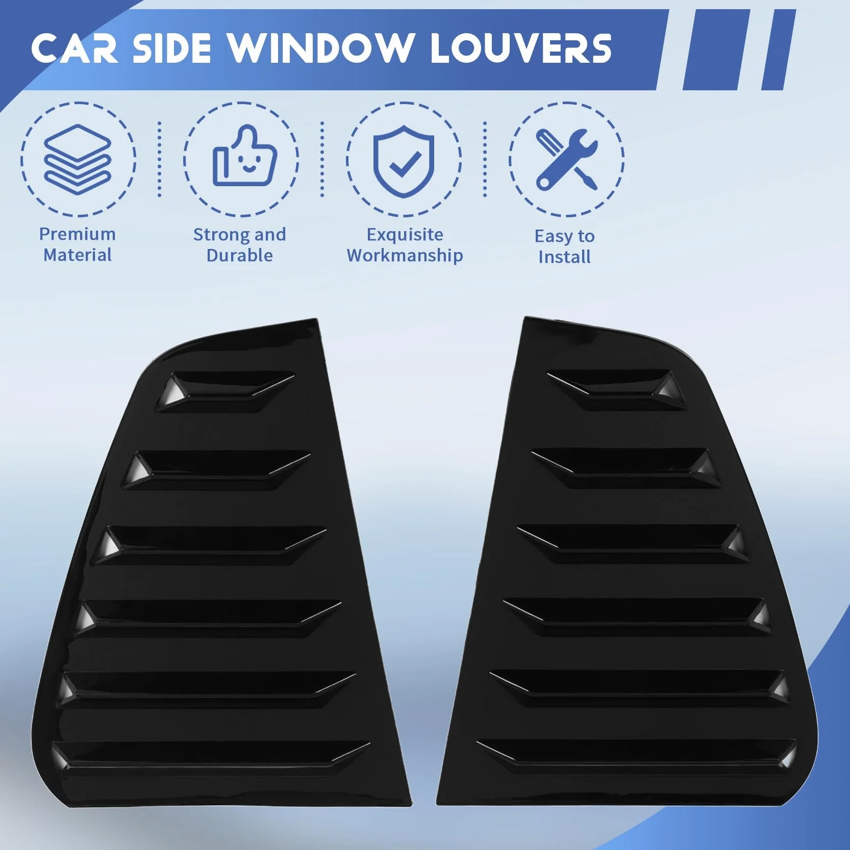 Persianas de Ventana Lateral Trasera de Coche, para Golf 7 R 7 7,5 2013-2020 Persianas de Ventana de Estilo de Carreras Cubierta de VentilacióN de Aire Negro