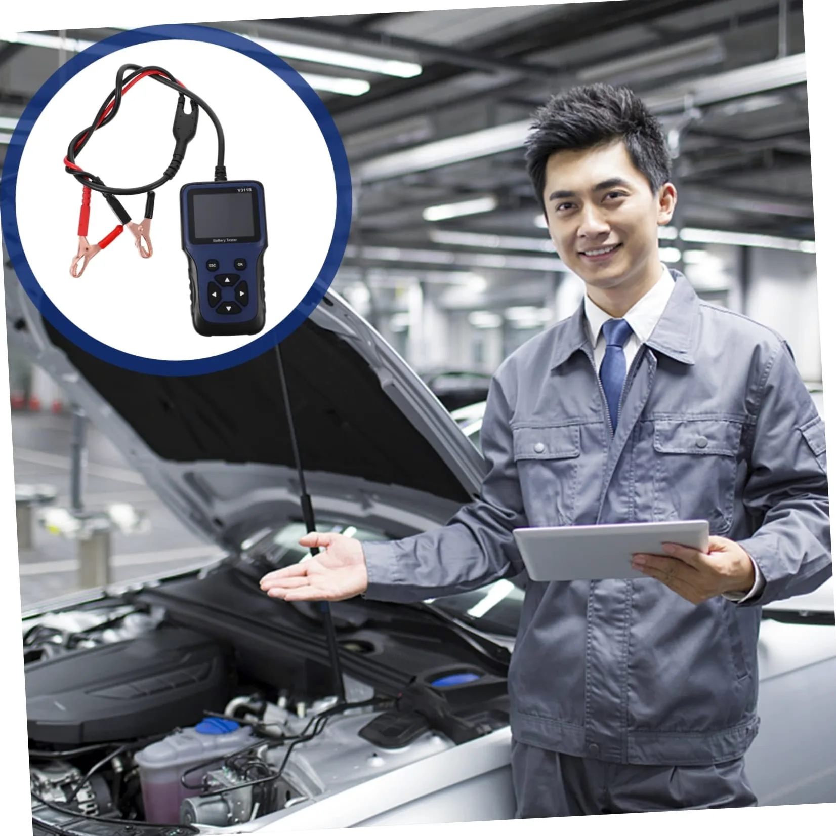Cabilock Analizador de Baterías de Coche con Pantalla LCD y Función de Impresión Herramienta Profesional para de Estado de Batería Automotriz
