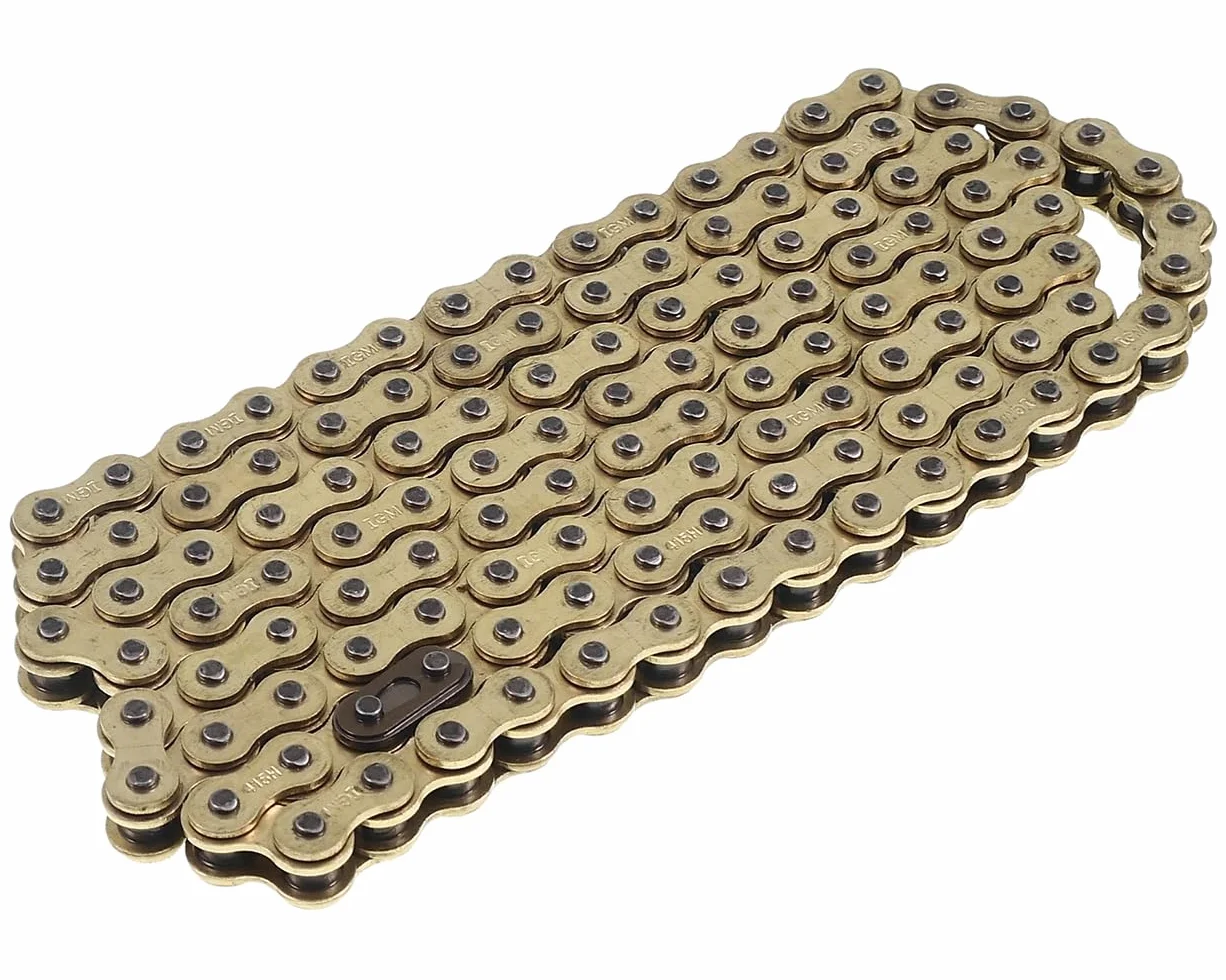 IGM cadena dorada 415x122 reforzada con eslabón maestro – compatible con Hercules Prima, Zündapp, Sachs, Kreidler, Puch, KTM, DKW Mofa